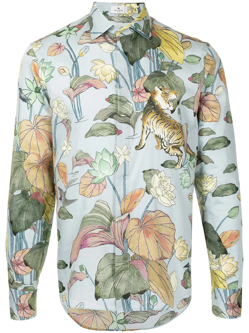 tropical-tiger print shirt - 1