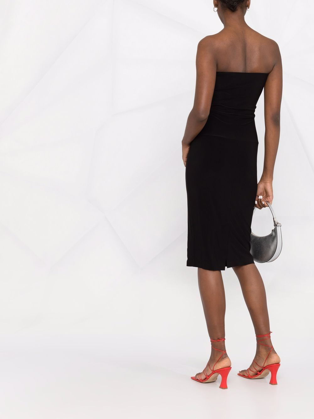 mid-length strapless dress - 6