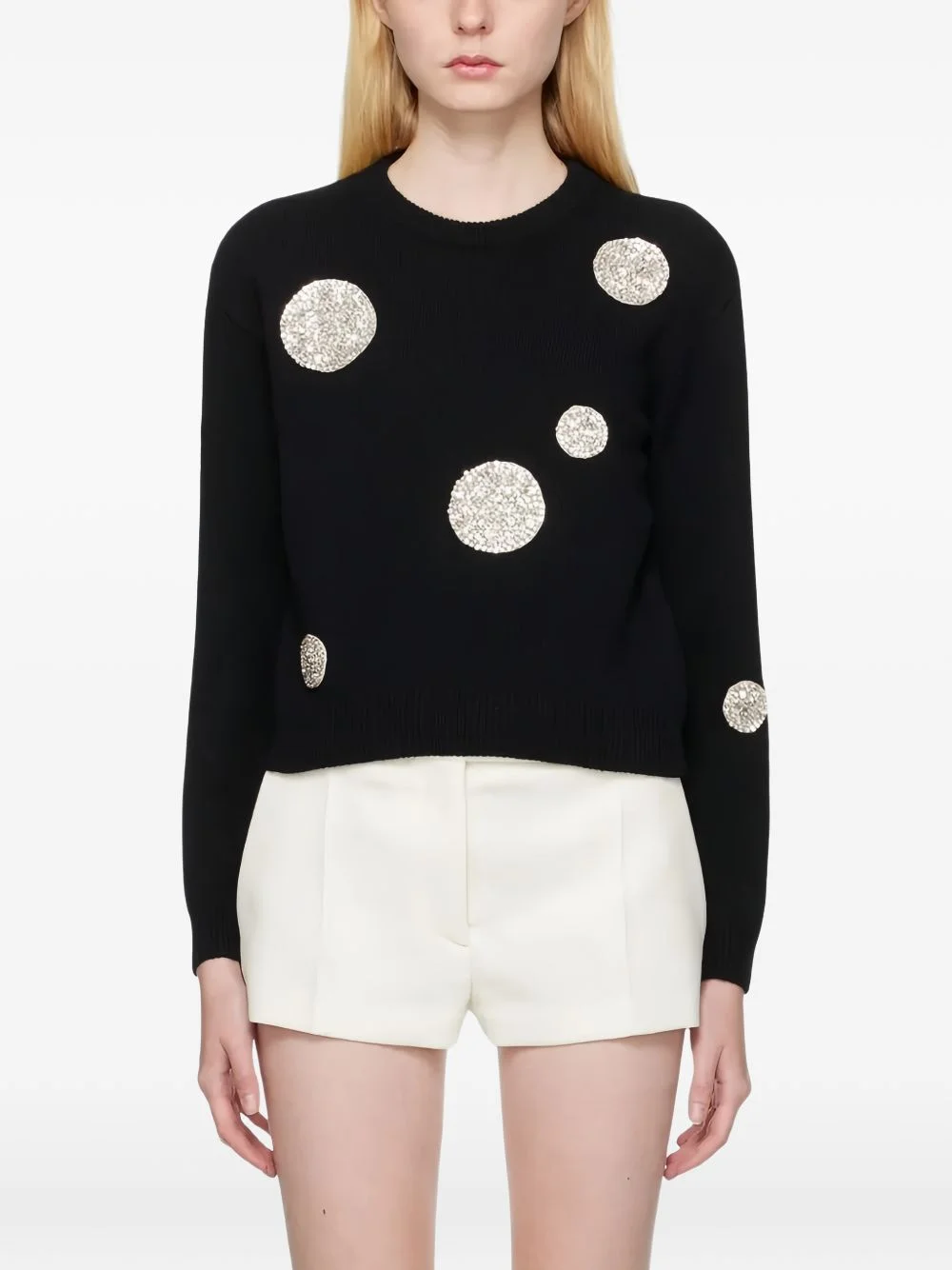 embellished wool sweater - 1