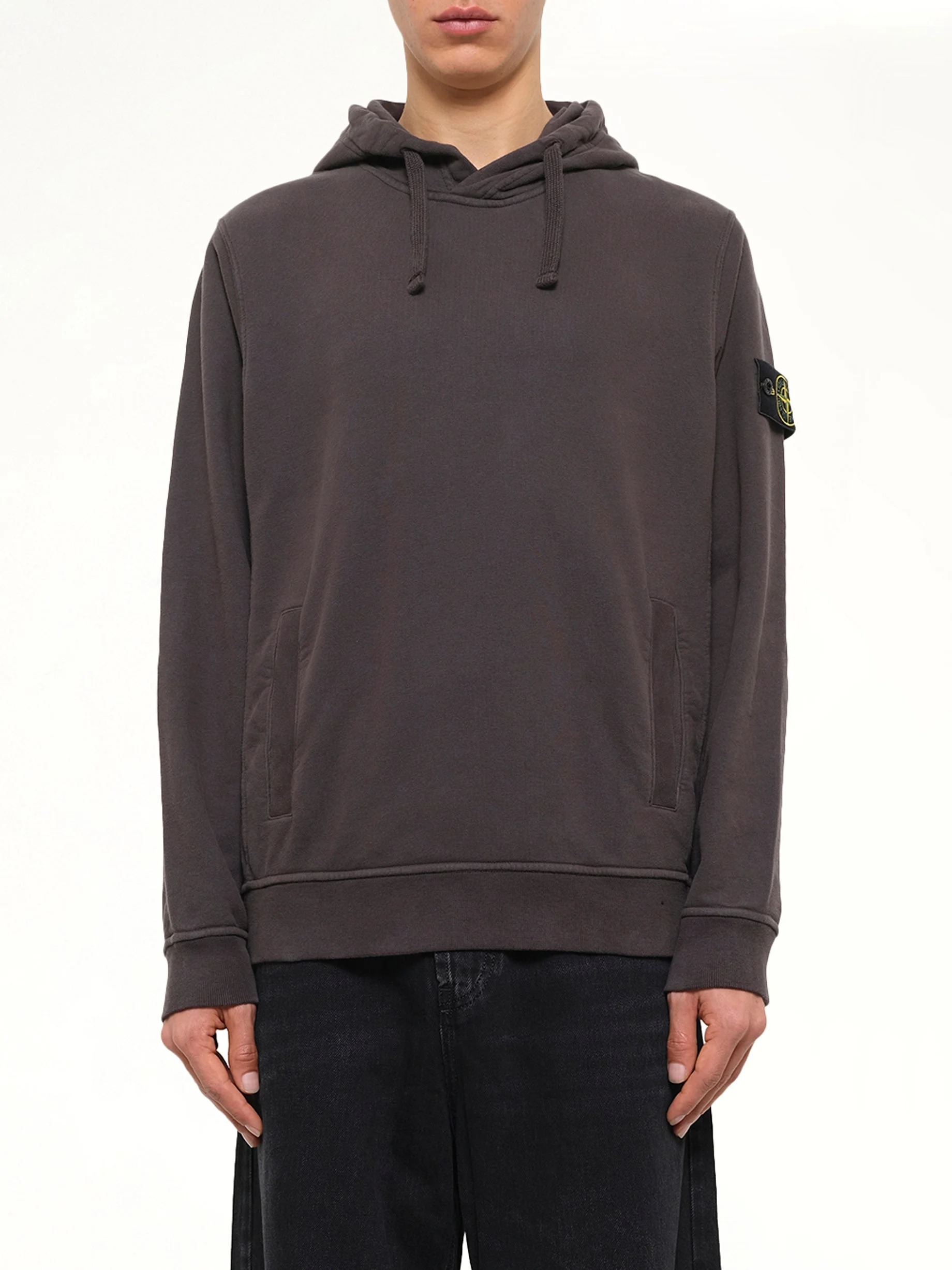6100048 Brushed Cotton Hoodie in Lead Grey - 1