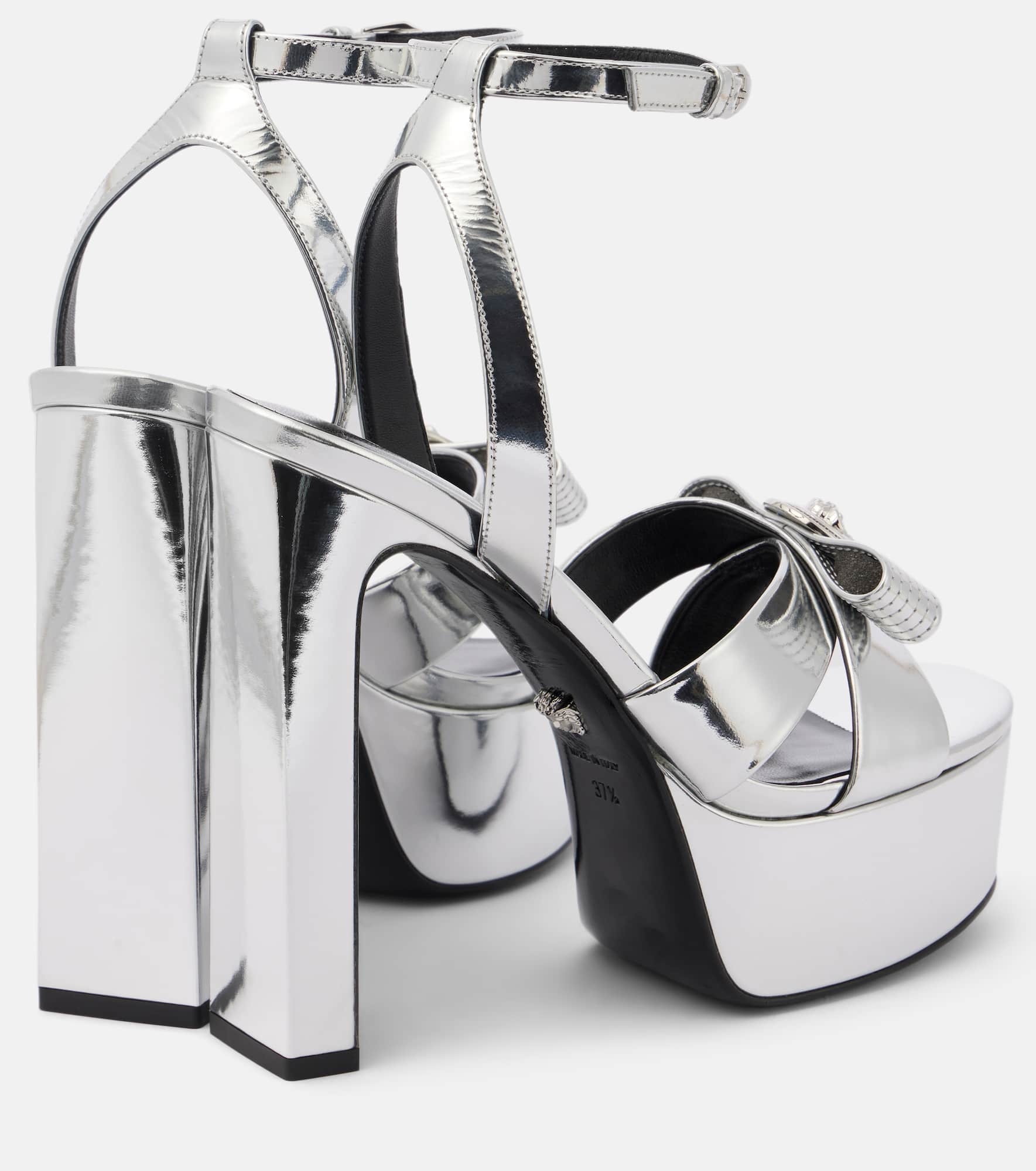 Gianni Ribbon 140 metallic leather sandals - 2