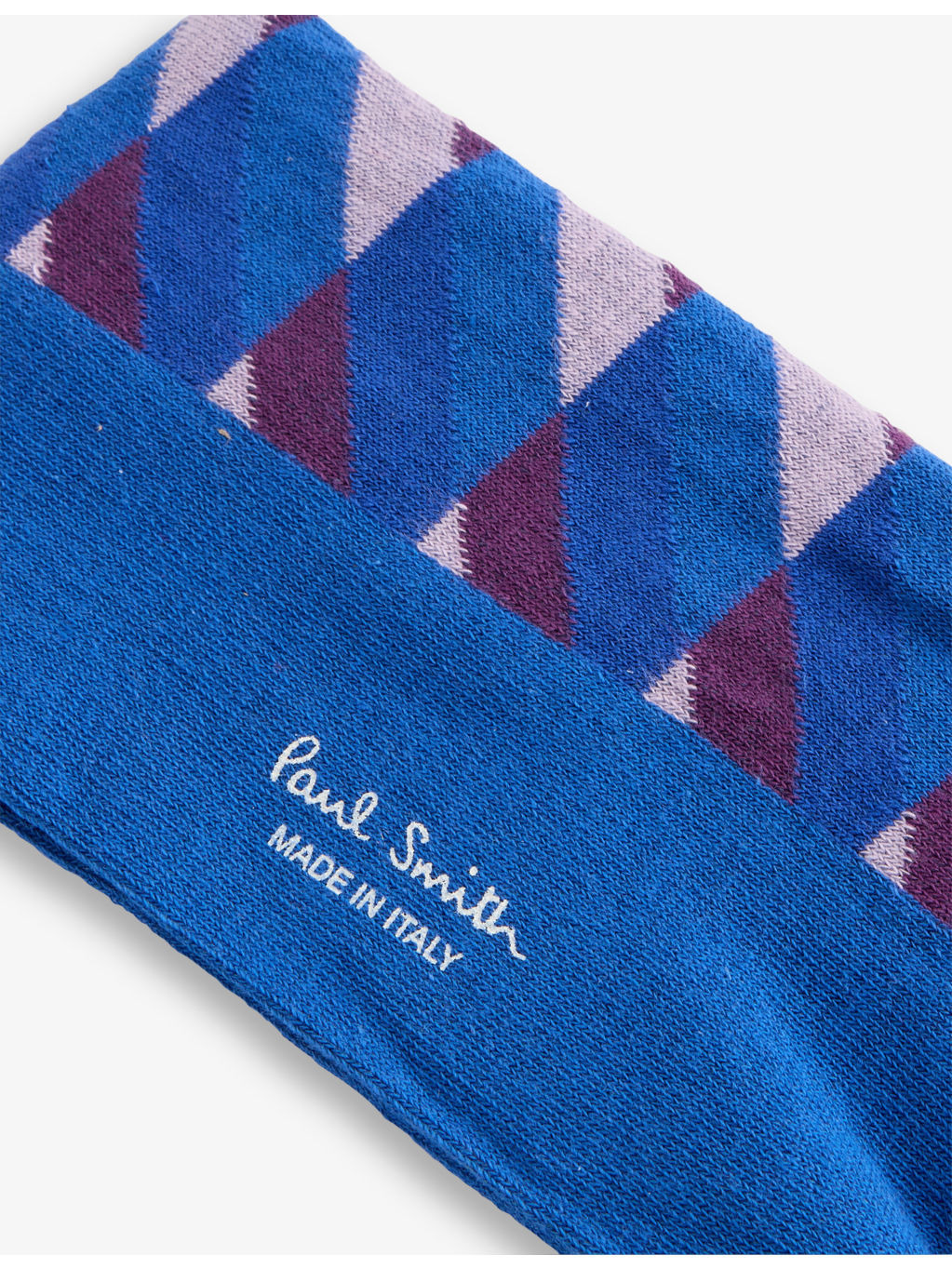 Zig-Zag Patterned Crew Stretch Cotton-Blend Socks - 2