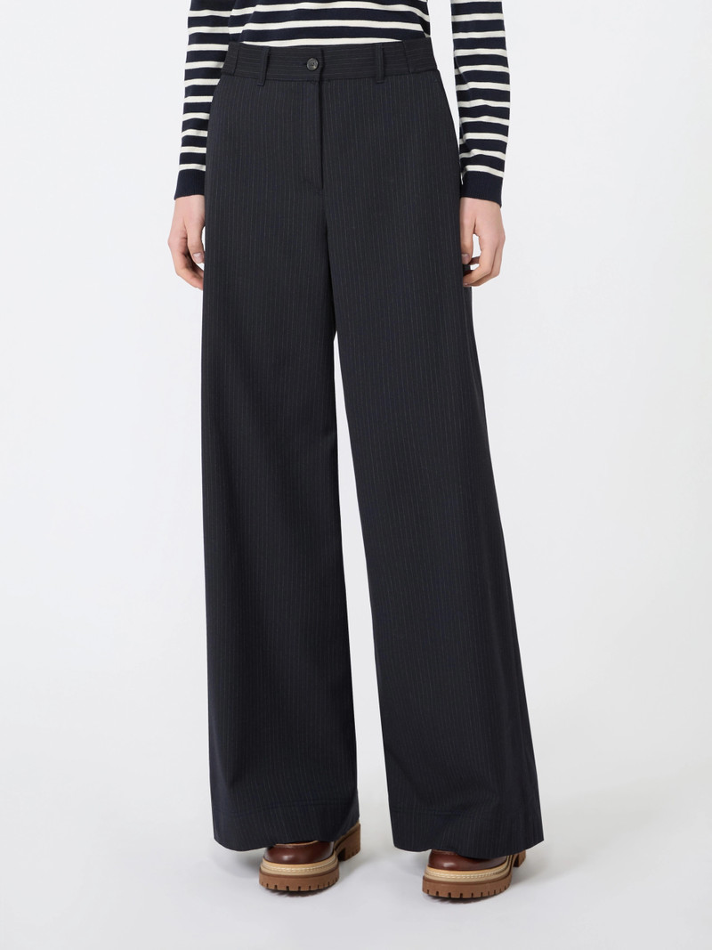 BRAVO Wool and cotton gabardine trousers - NAVY 3