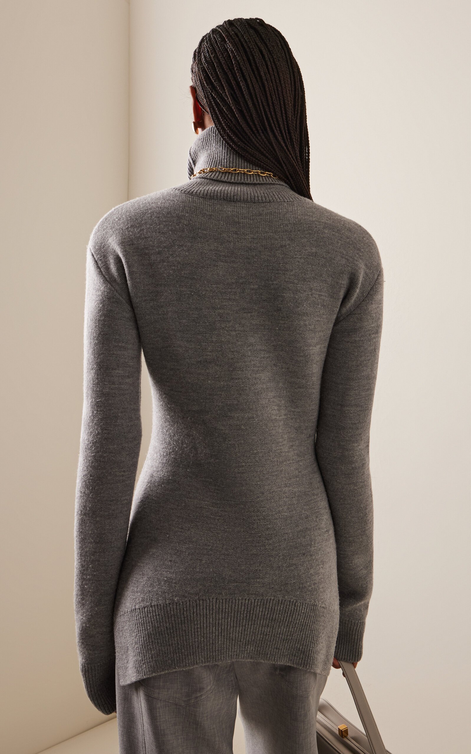 Wool Turtleneck Top grey - 4