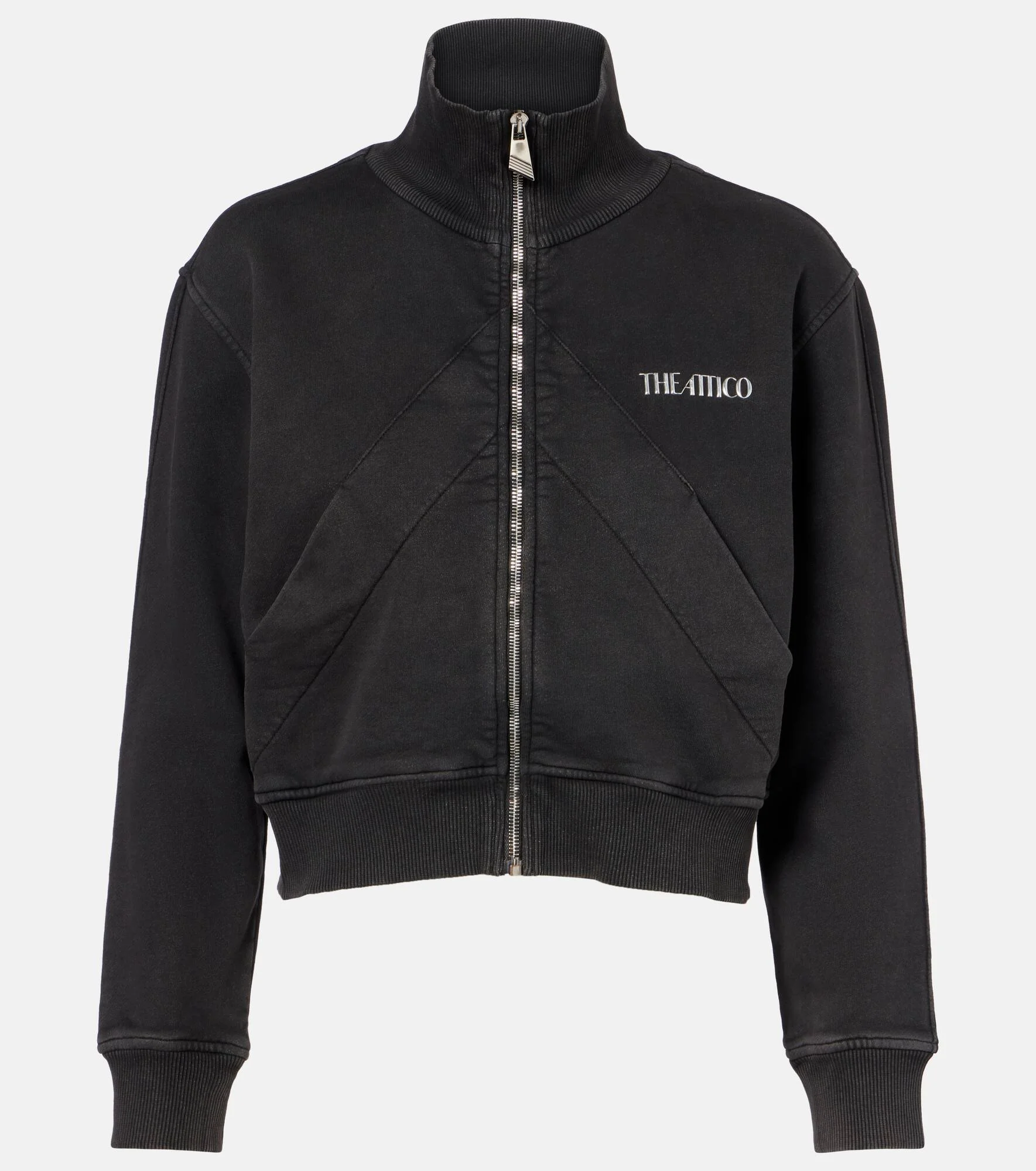 Cropped cotton track jacket - 1