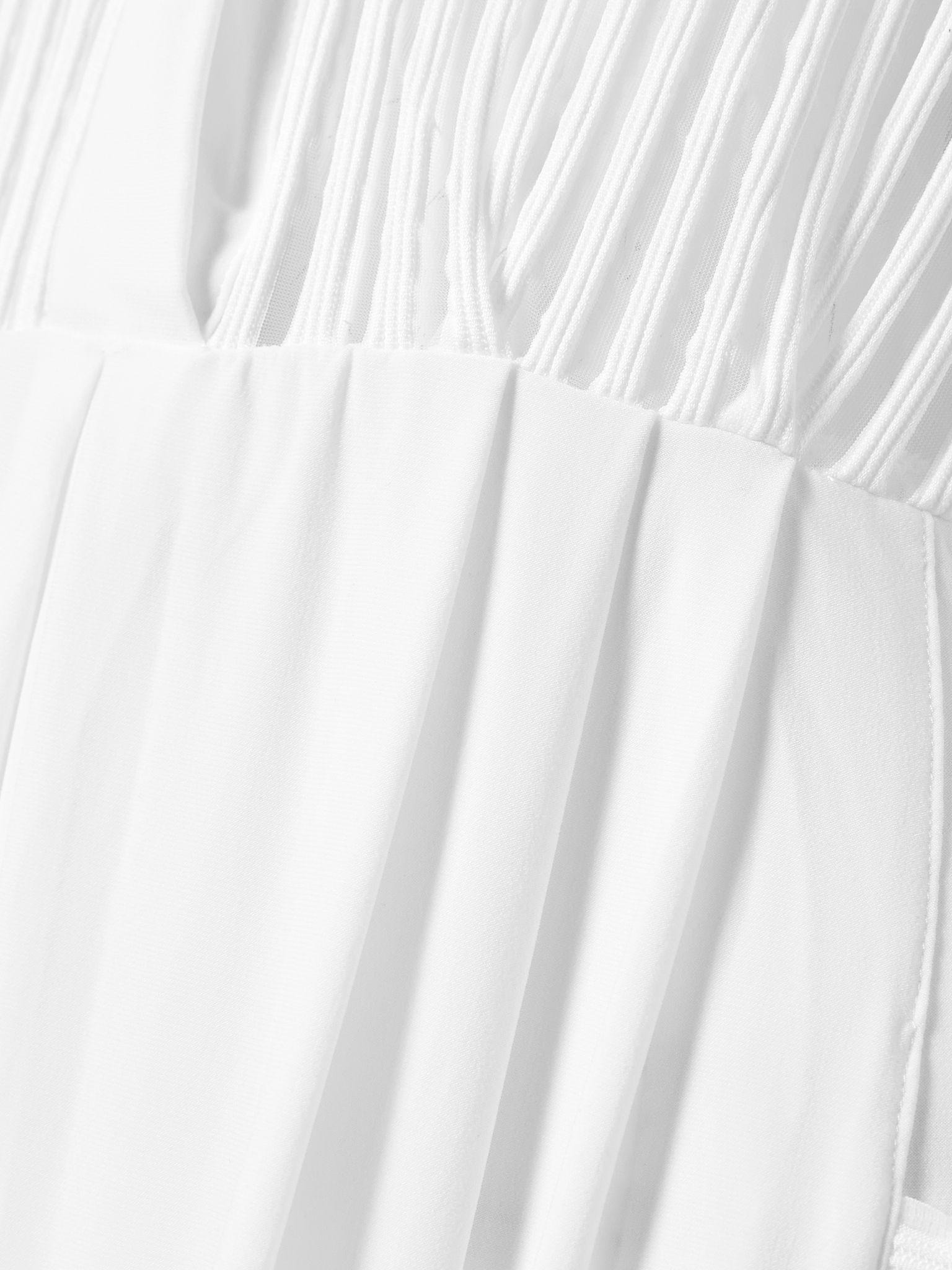 Geralyn belted paneled jersey and mesh jumpsuit White - 4