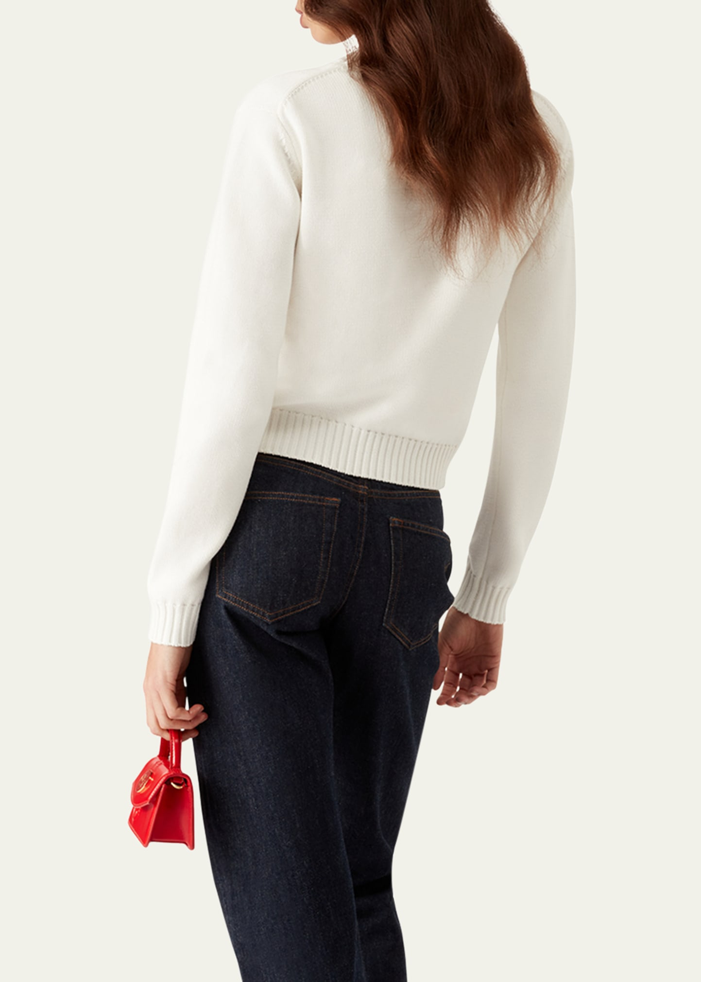 Mushroom Emblem Knit Crewneck Sweater - 3