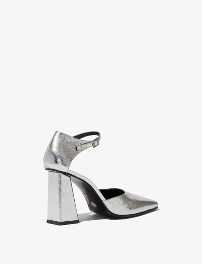 Proenza Schouler Quad Ankle Strap Pumps in Crinkled Metallic outlook