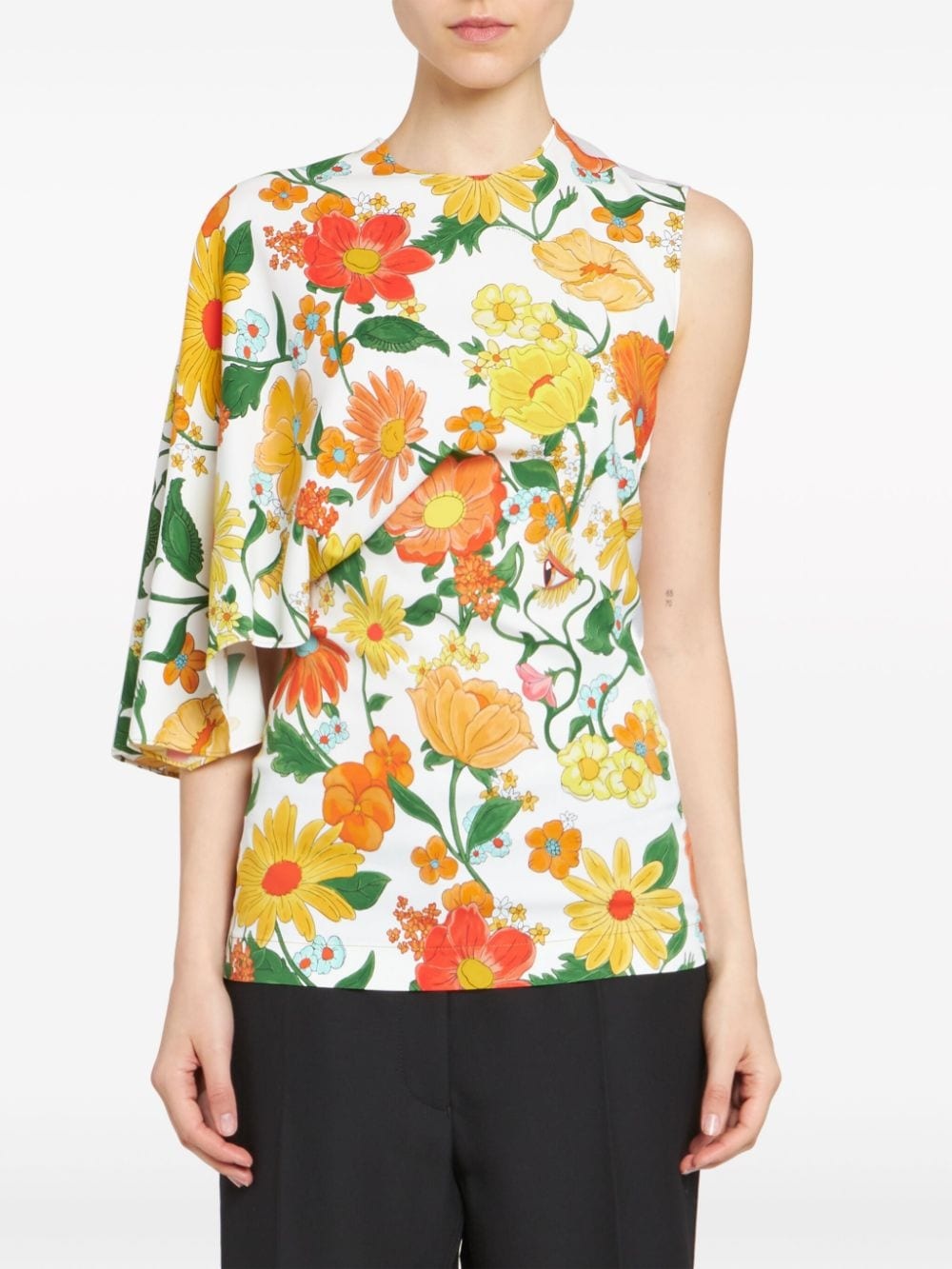 Lady Garden-print one-shoulder top - 2