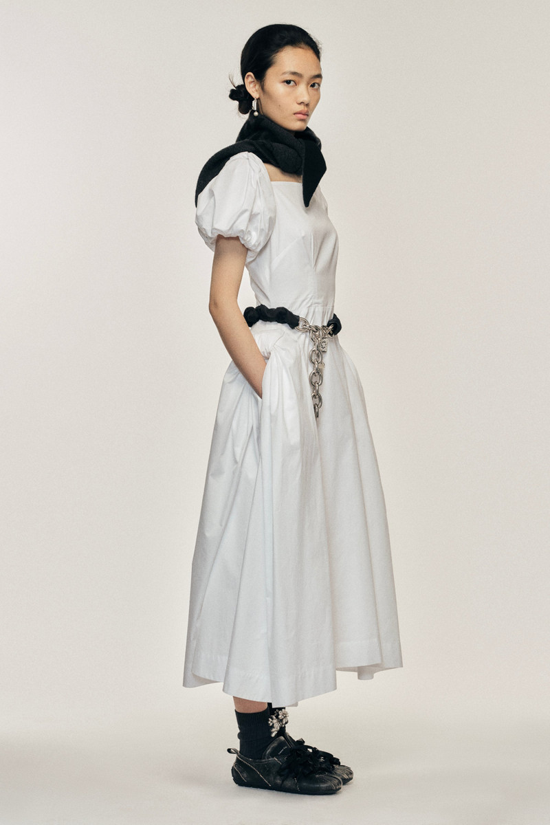 Bow Puff Sleeve Hip Dress 1