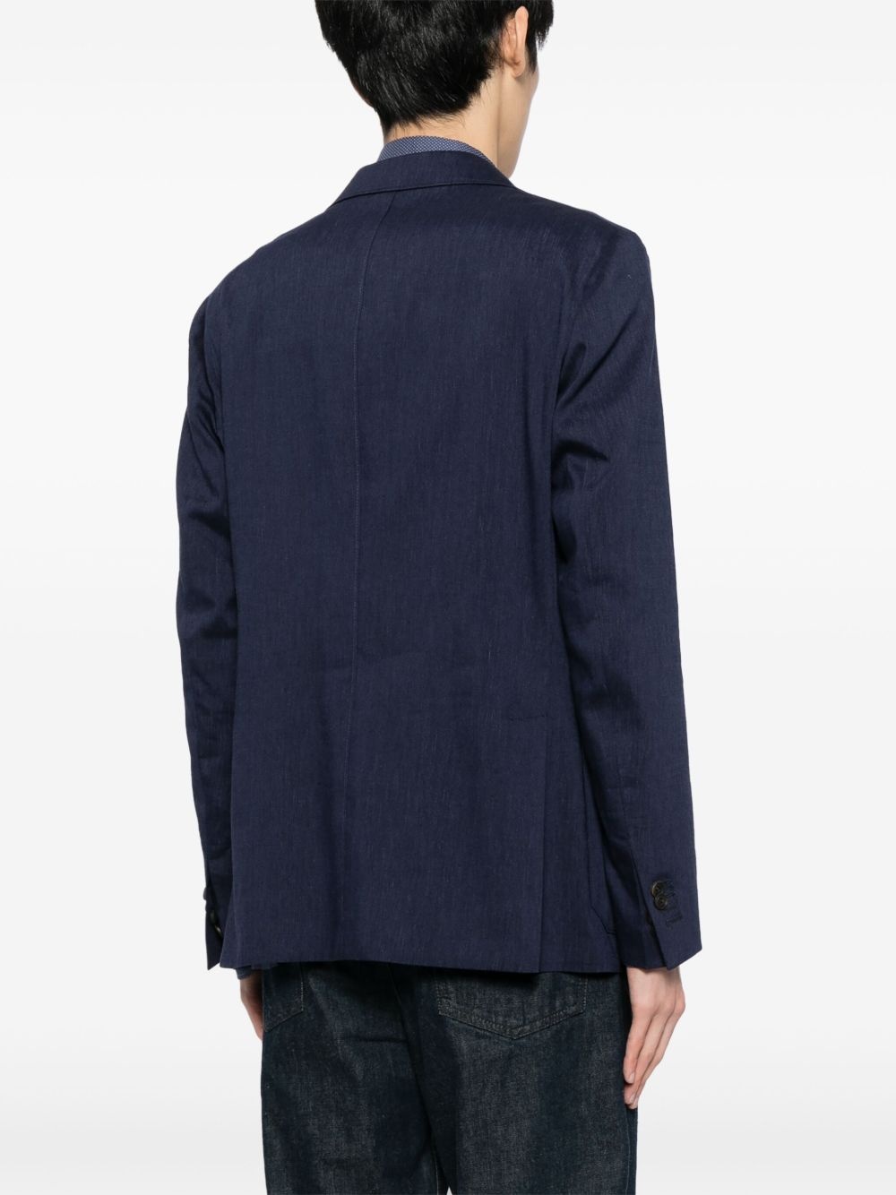 mélange-effect single-breasted blazer - 4