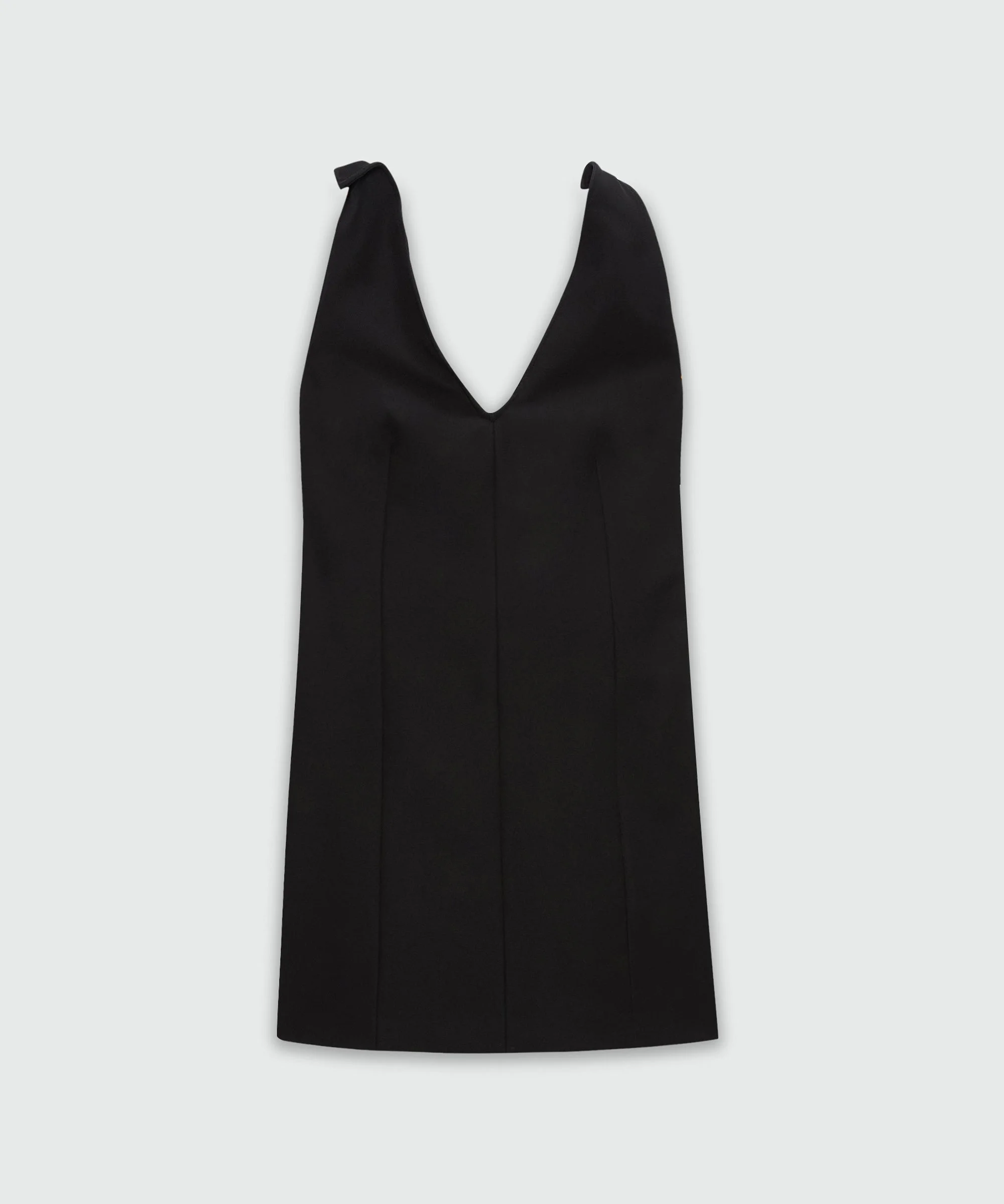 Black corset dress in double crêpe cady - 1