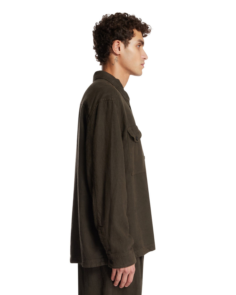Green Emerized Linen Overshirt 5
