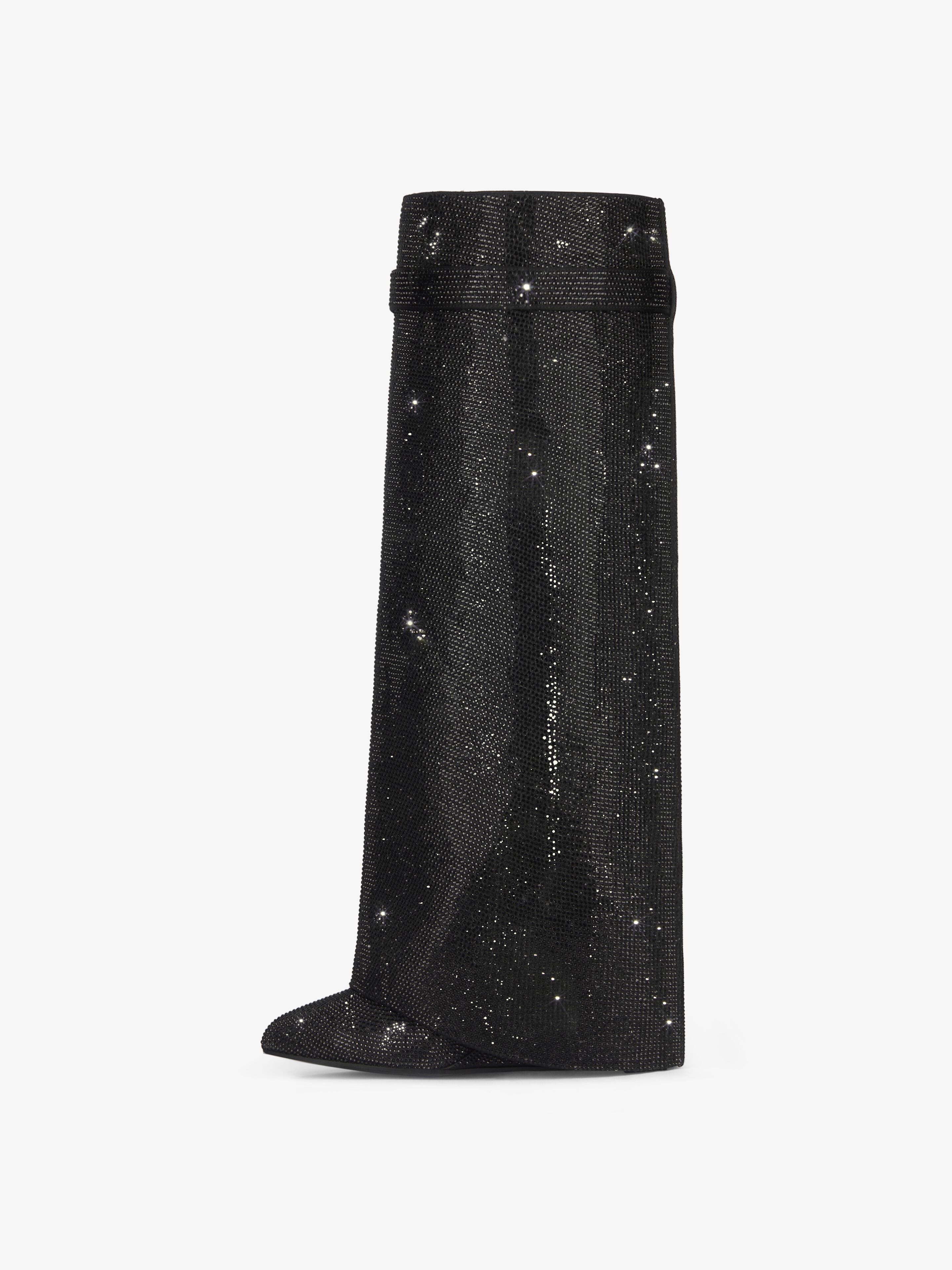SHARK LOCK BOOTS IN SATIN WITH STRASS - 5