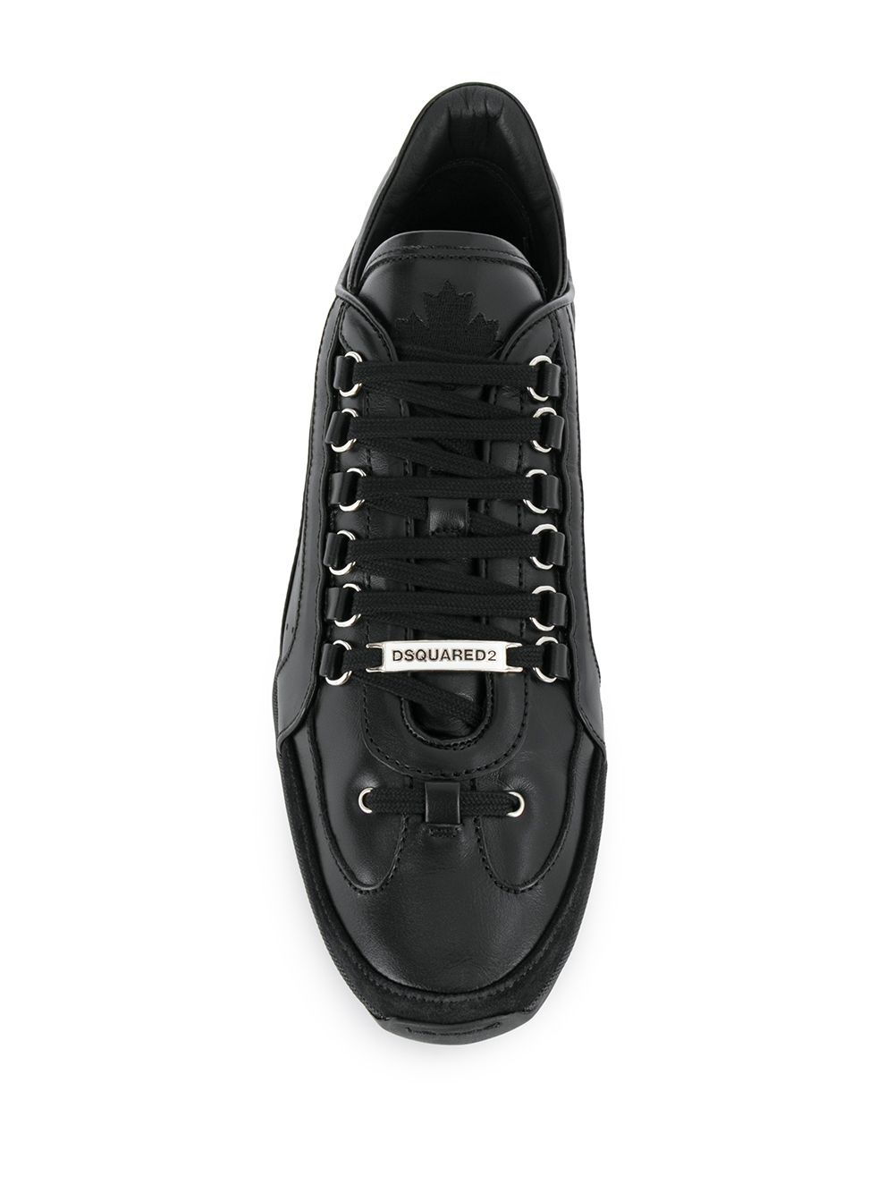 perforated-detail low top trainers - 4