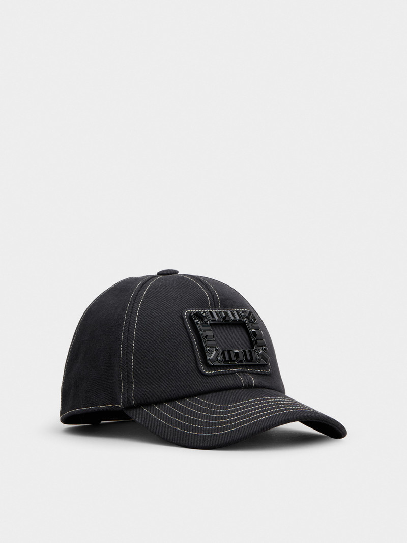 Roger Vivier Viv' Skate Baseball Cap in denim outlook
