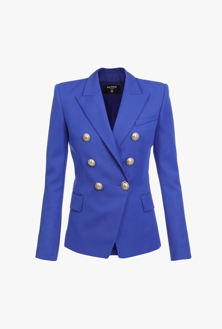 “Gitane” blue cotton blazer with double-breasted gold-tone buttoned closure - 1