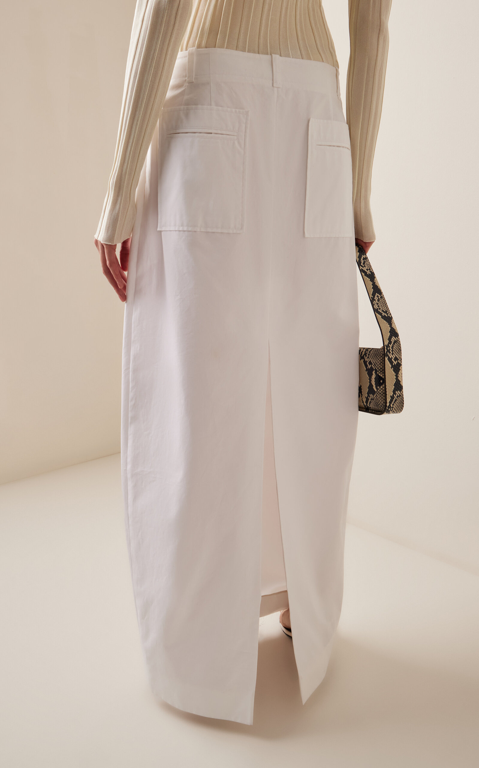 Lucian Cotton Poplin Maxi Skirt white - 4
