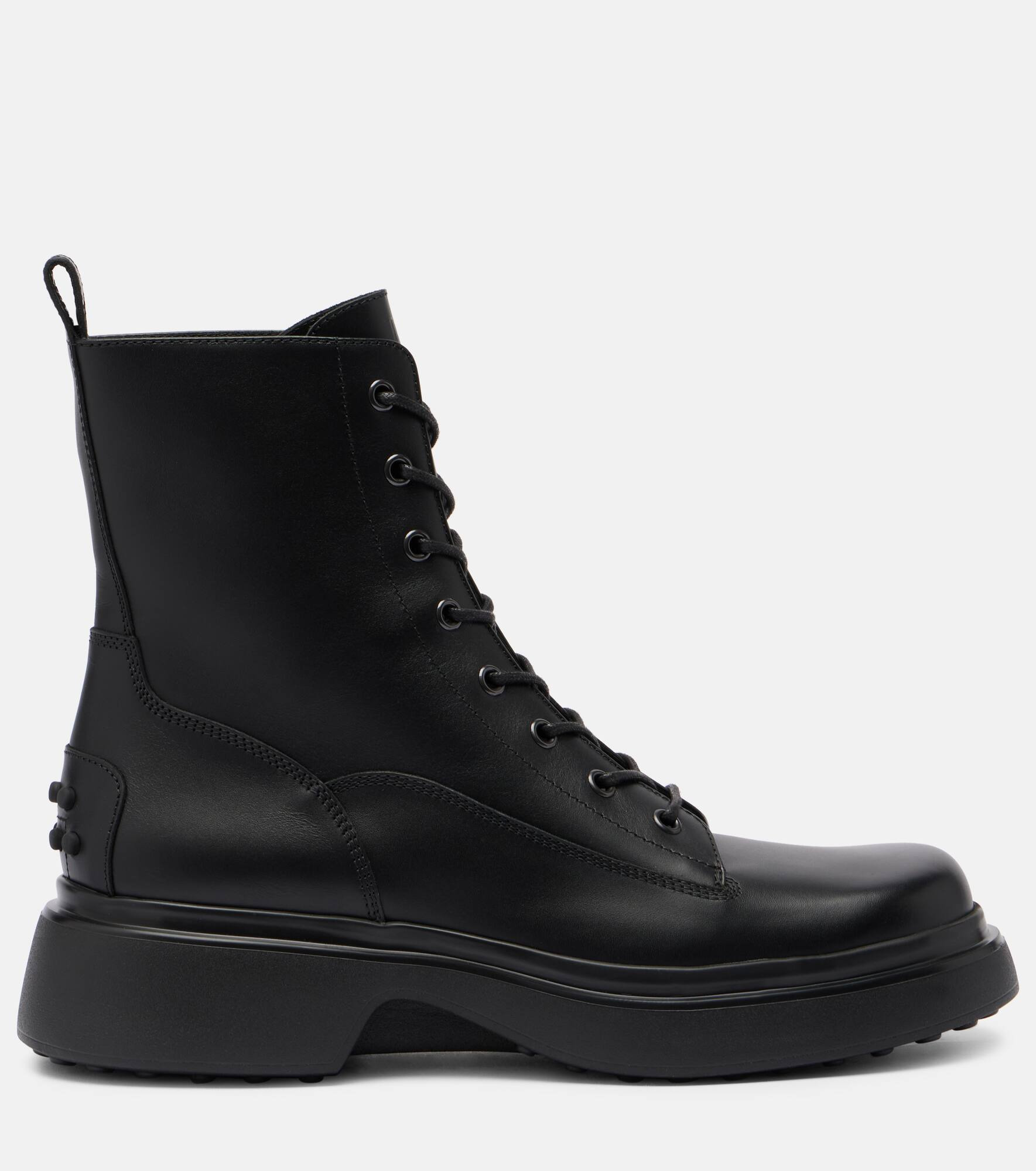Leather combat boots - 4