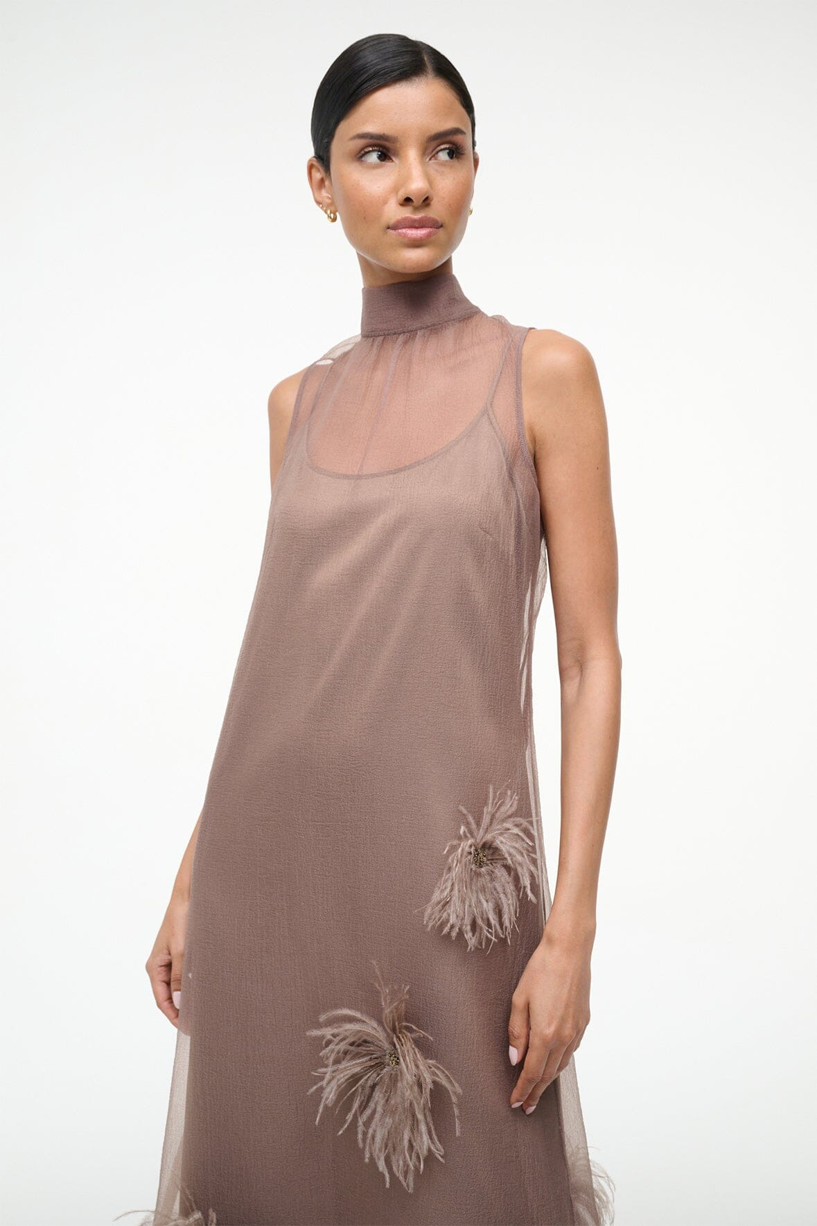 STAUD ALBEE DRESS TRUFFLE - 4