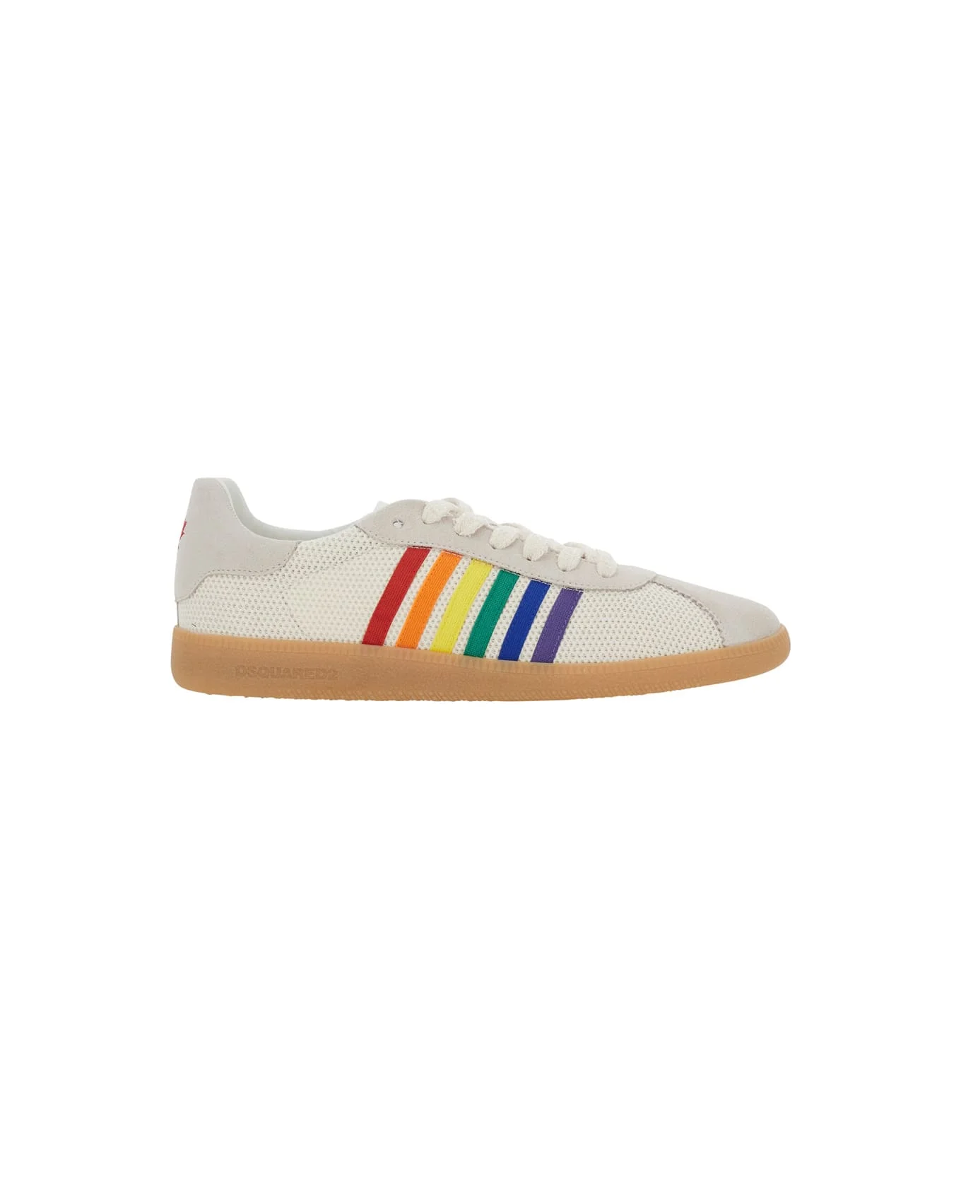 Sneakers - Crosta+tessuto+nylon - Bianco+multicolor - 1
