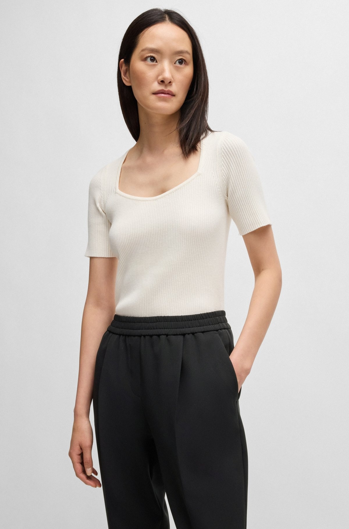 FORMAL TROUSERS IN STRETCH FABRIC - 5