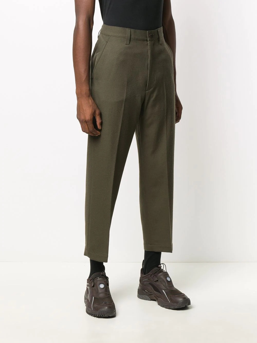 cropped tapered-leg trousers - 3