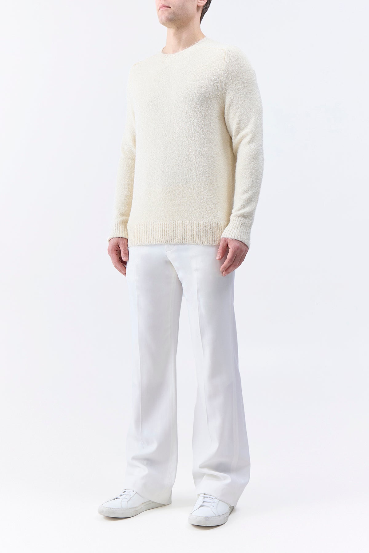 Shorehan Knit Sweater in Ivory Silk Cashmere - 3