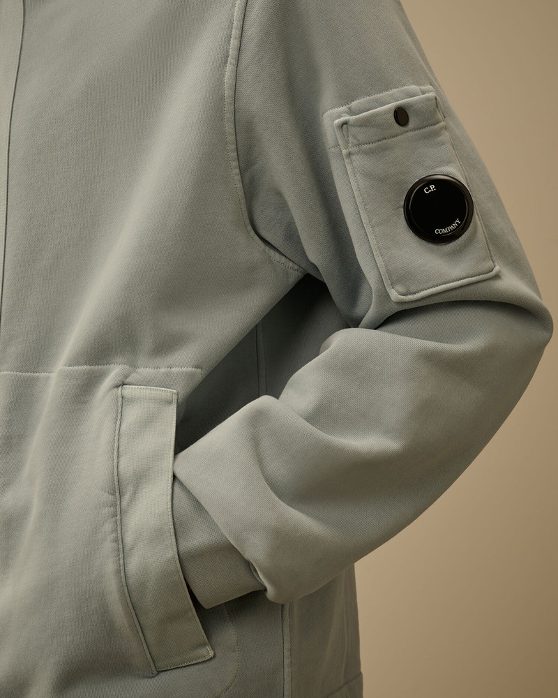 Cotton Diagonal Fleece Zip Hooded Sweatshirt 5