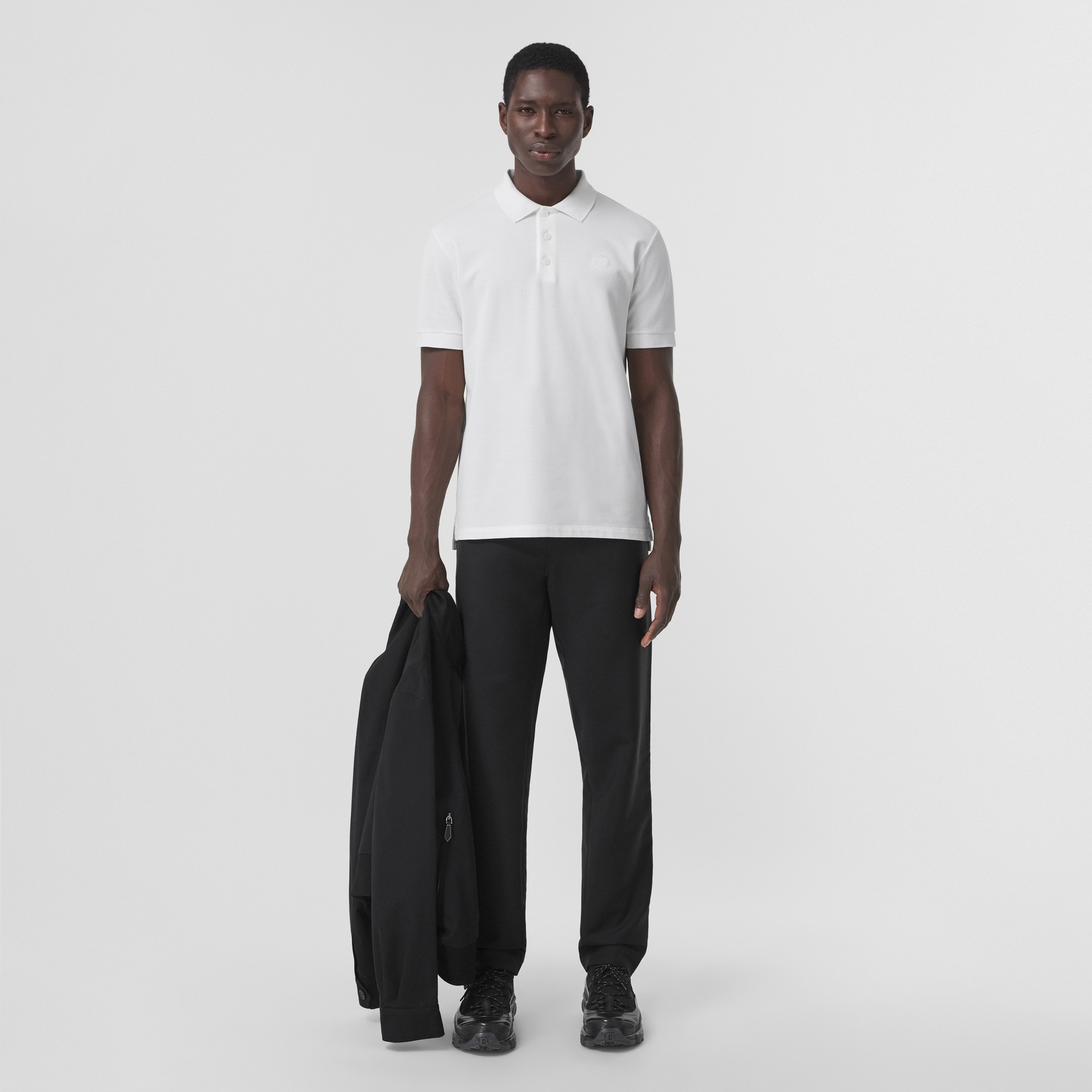 Monogram Motif Cotton Piqué Polo Shirt - 4