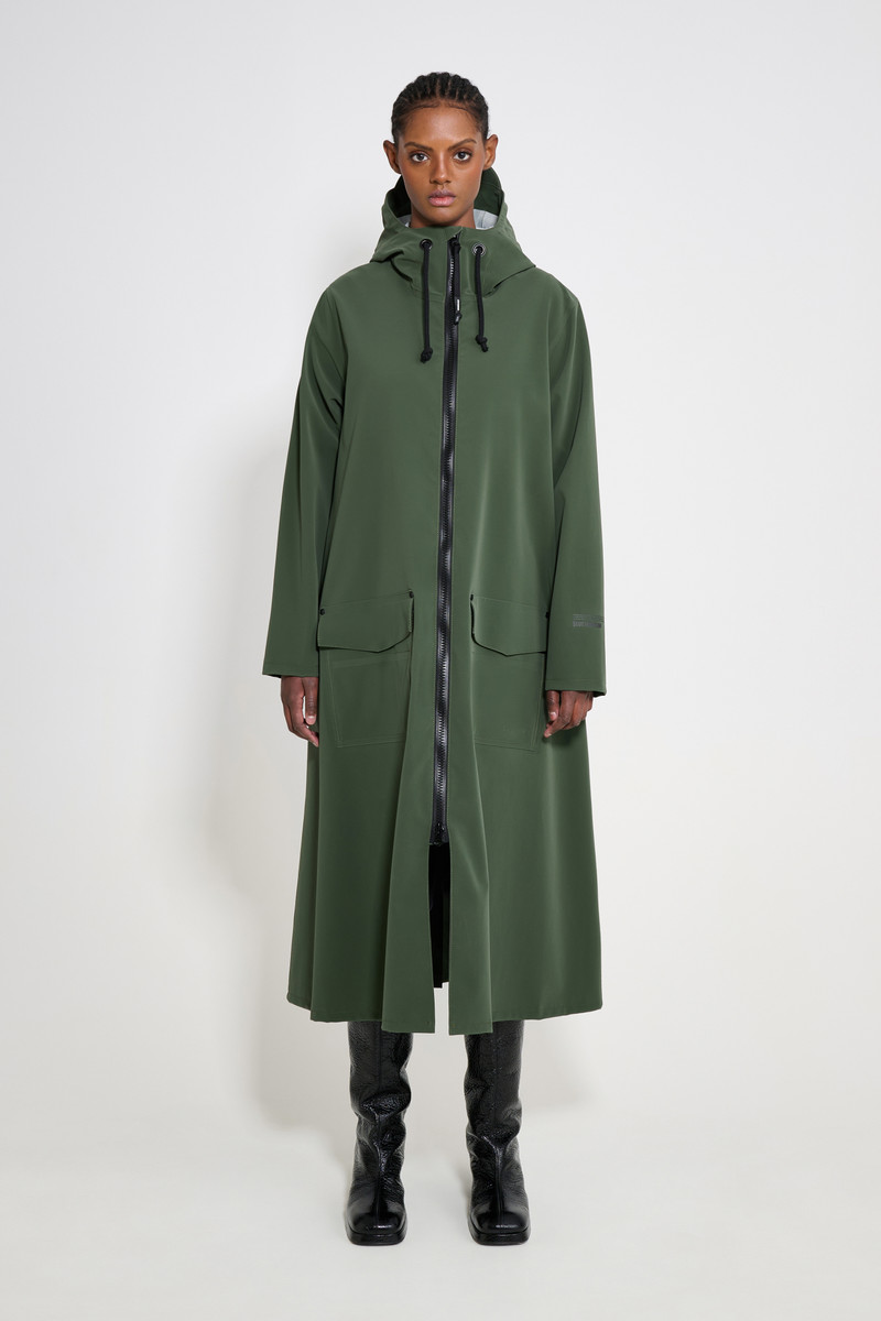 Mosebacke Long Patch Raincoat Green 4
