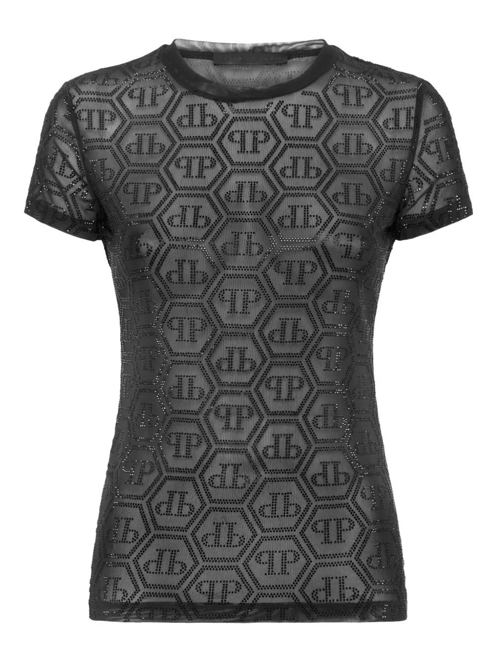 Tulle Monogram Strass T-Shirt - 1