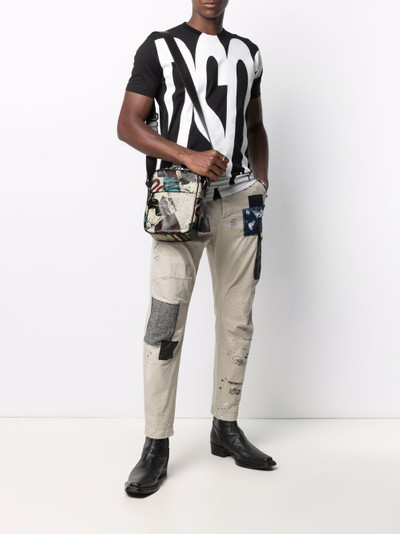 Moschino newspaper-print messenger bag outlook