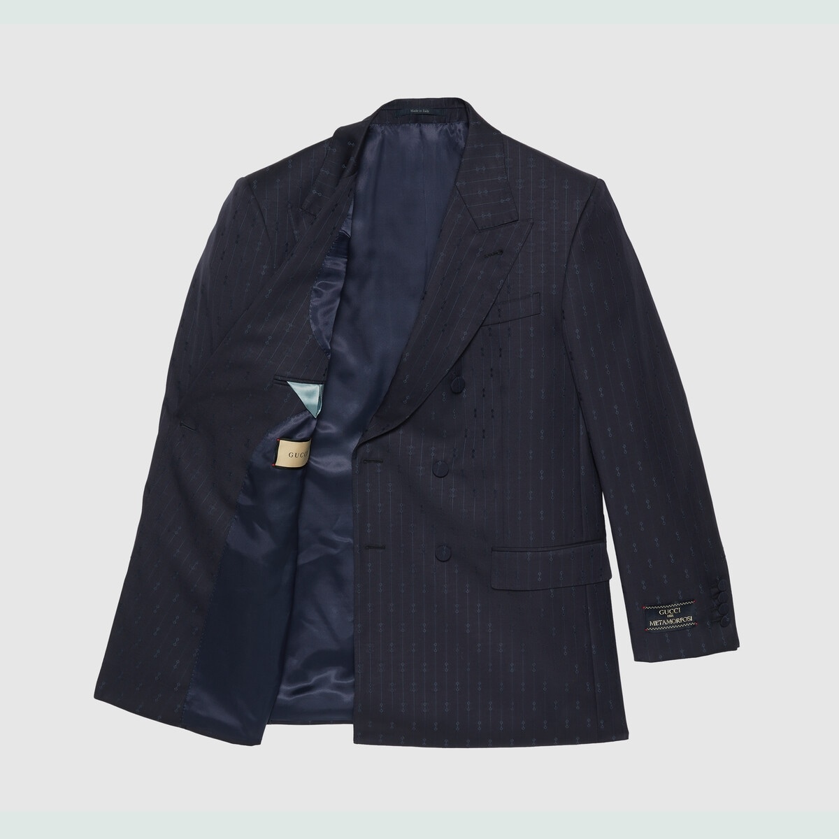Horsebit striped wool jacket - 10
