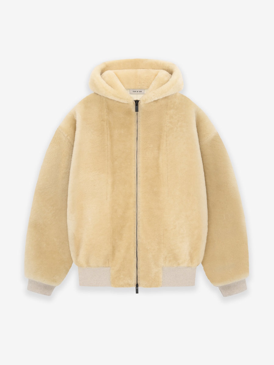 Shearling Hooded Bomber - 1