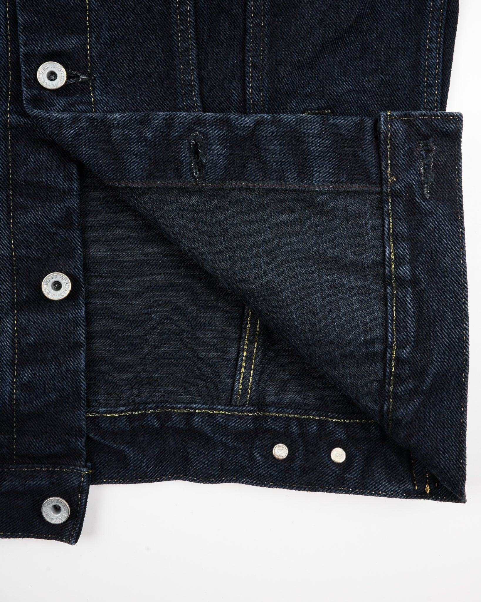 IH-526Lod 19oz Left-Hand Twill Selvedge Denim Type III Jacket -  Indigo Overdyed Black - 13