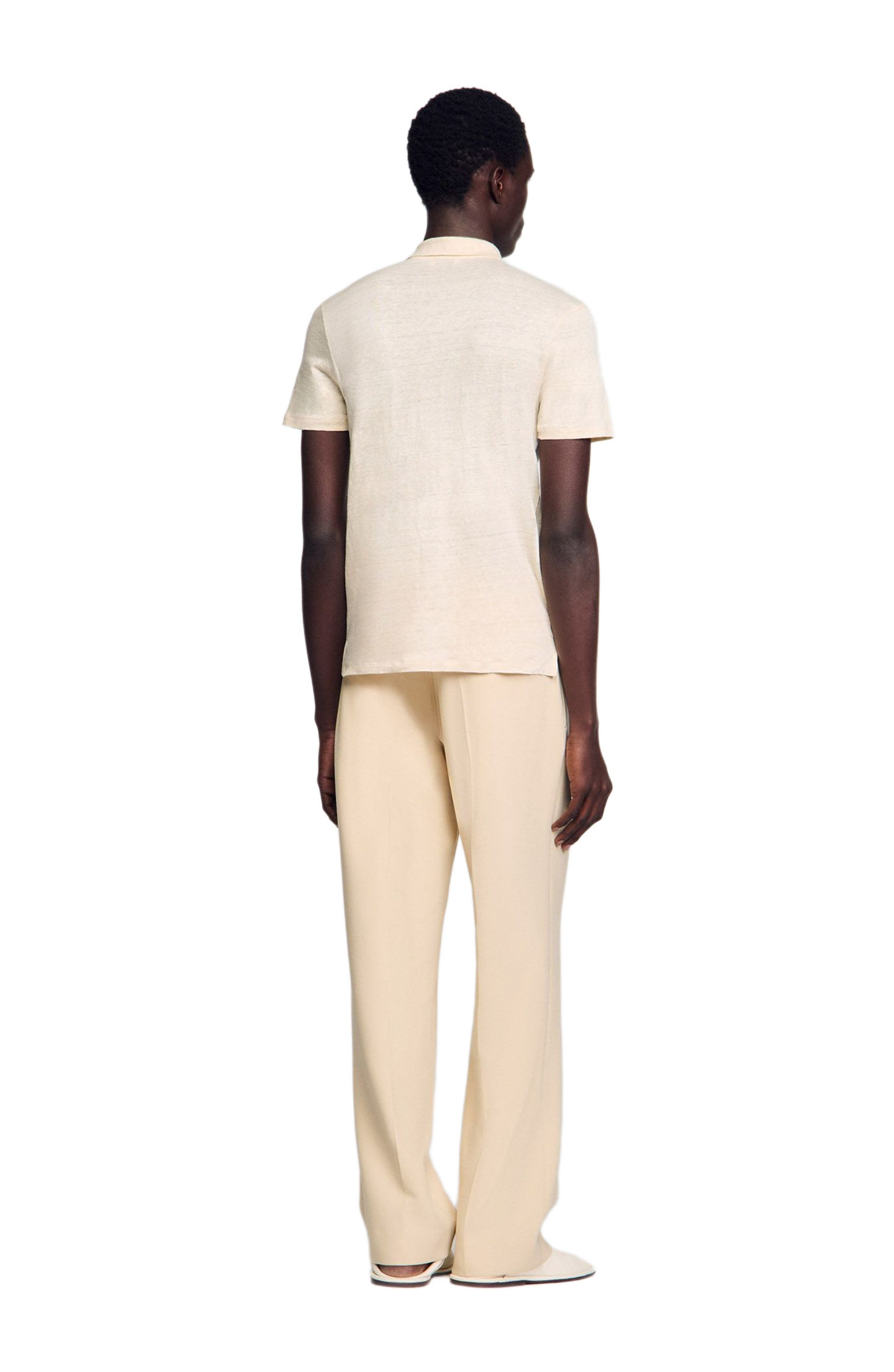 SANDRO Linen polo shirt in Ivory. at Nordstrom - 2
