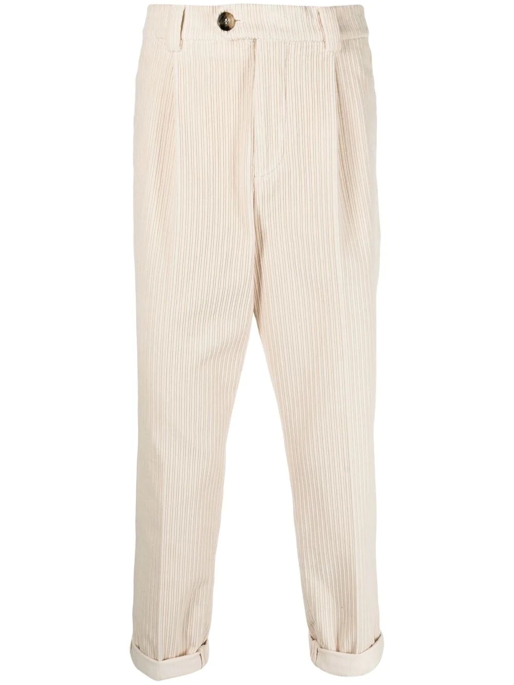 corduroy pleat-detail trousers - 1