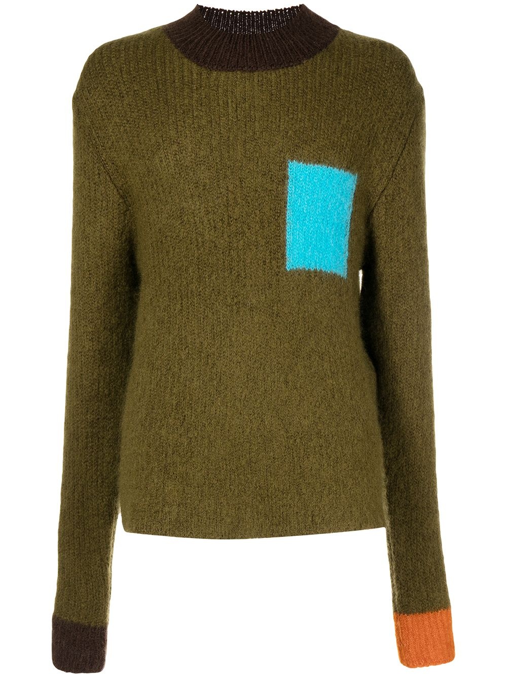 color-block crewneck sweater - 1