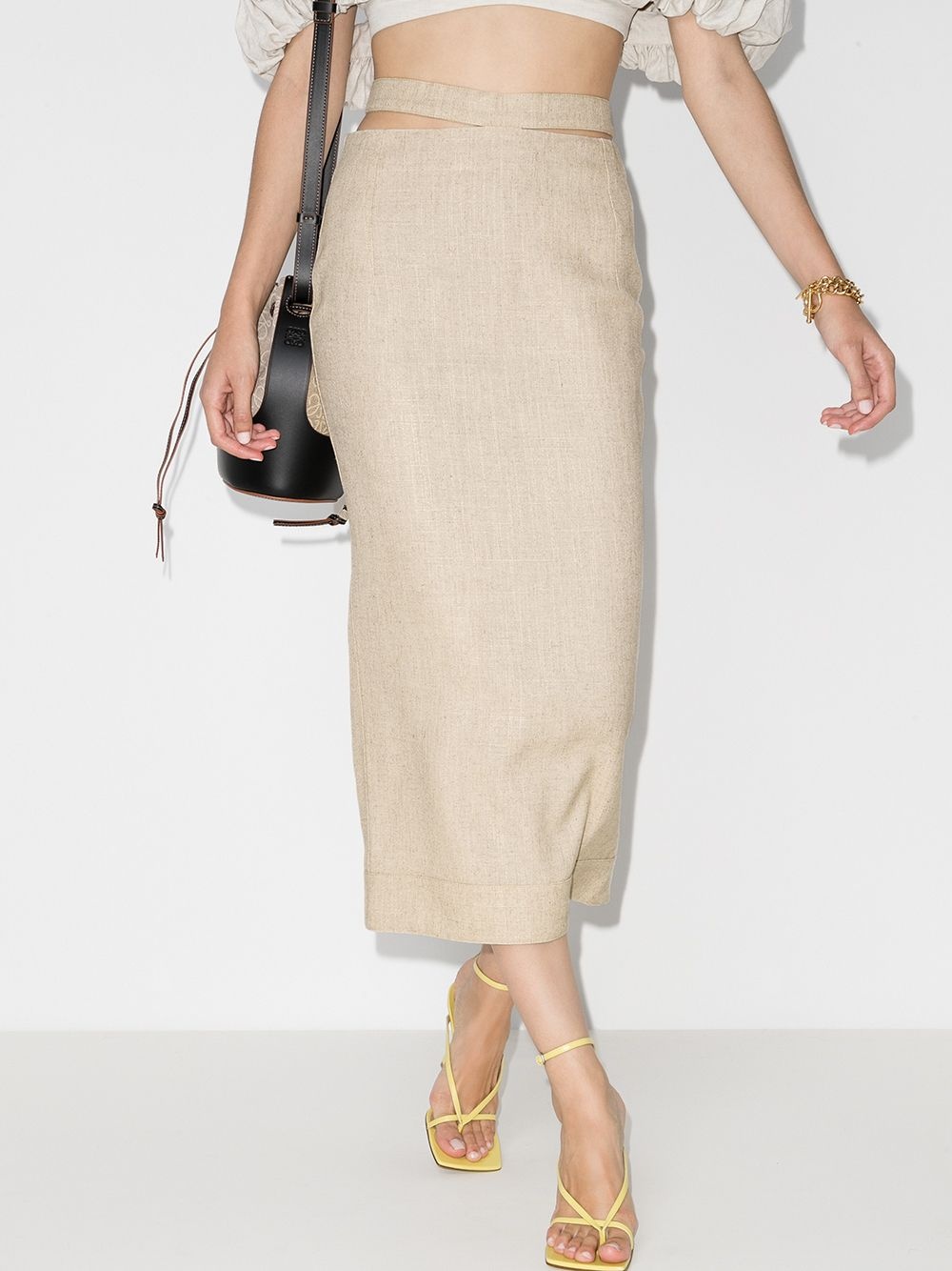 cut-out pencil skirt - 2