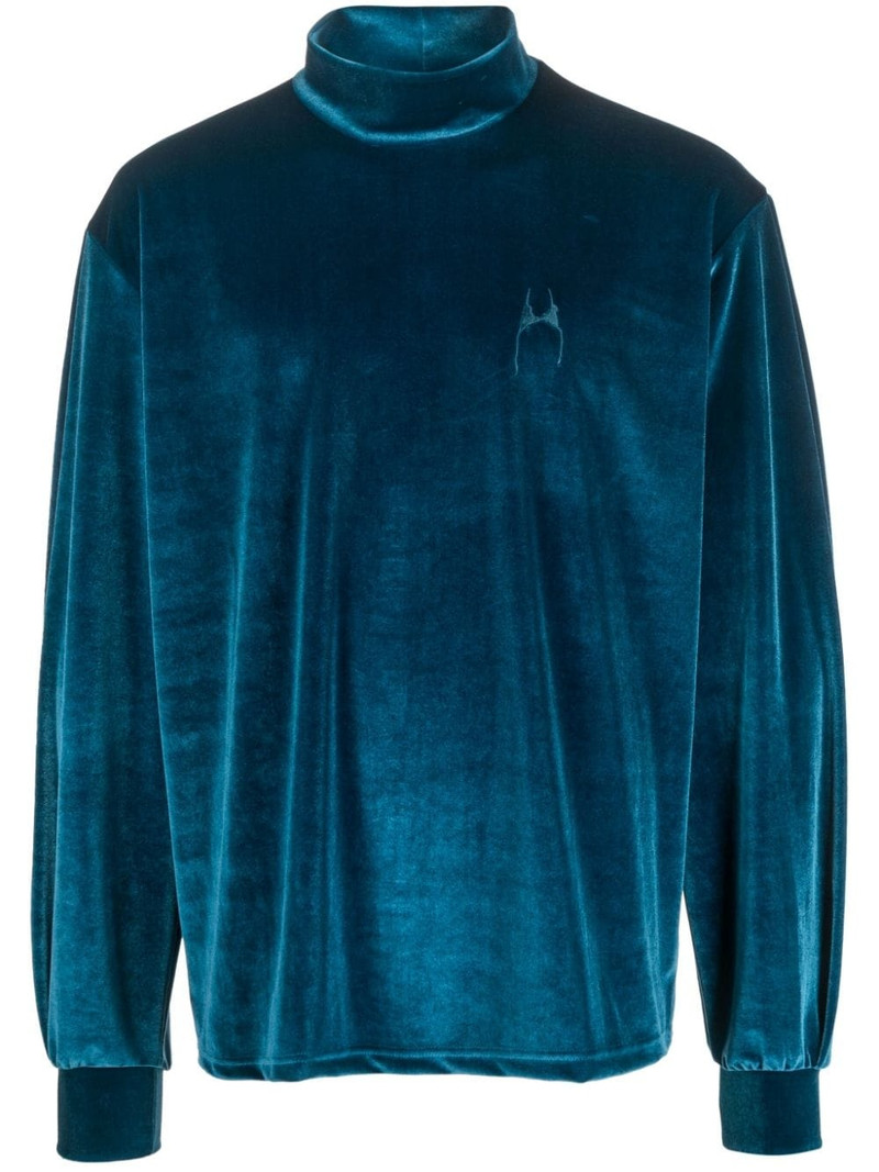 high-neck velvet jumper 1