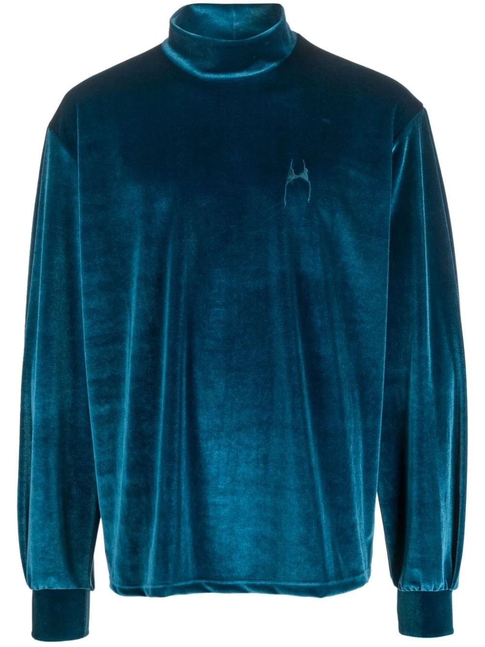 high-neck velvet jumper - 1