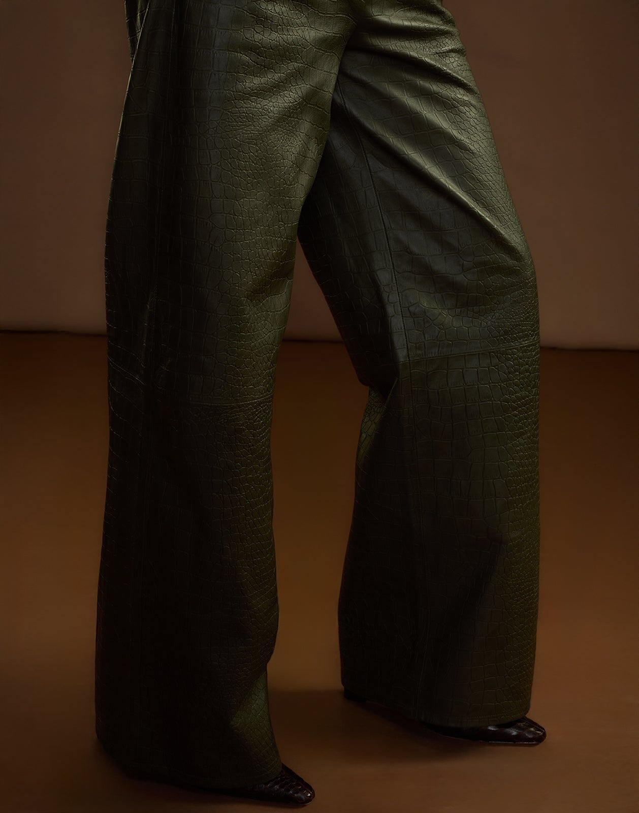 Embossed Leather Pants - 5