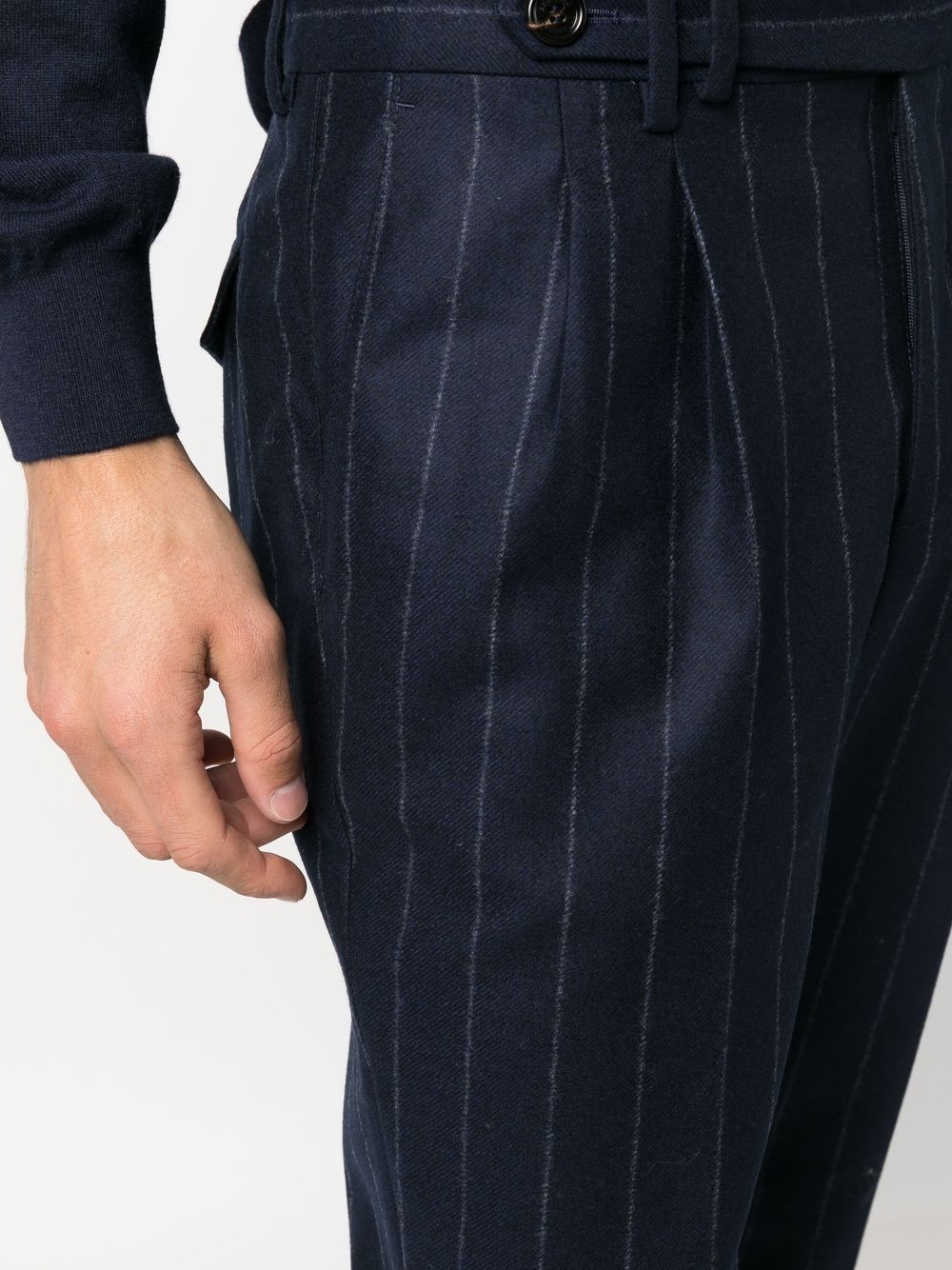 pinstripe-print straight-leg trousers - 5