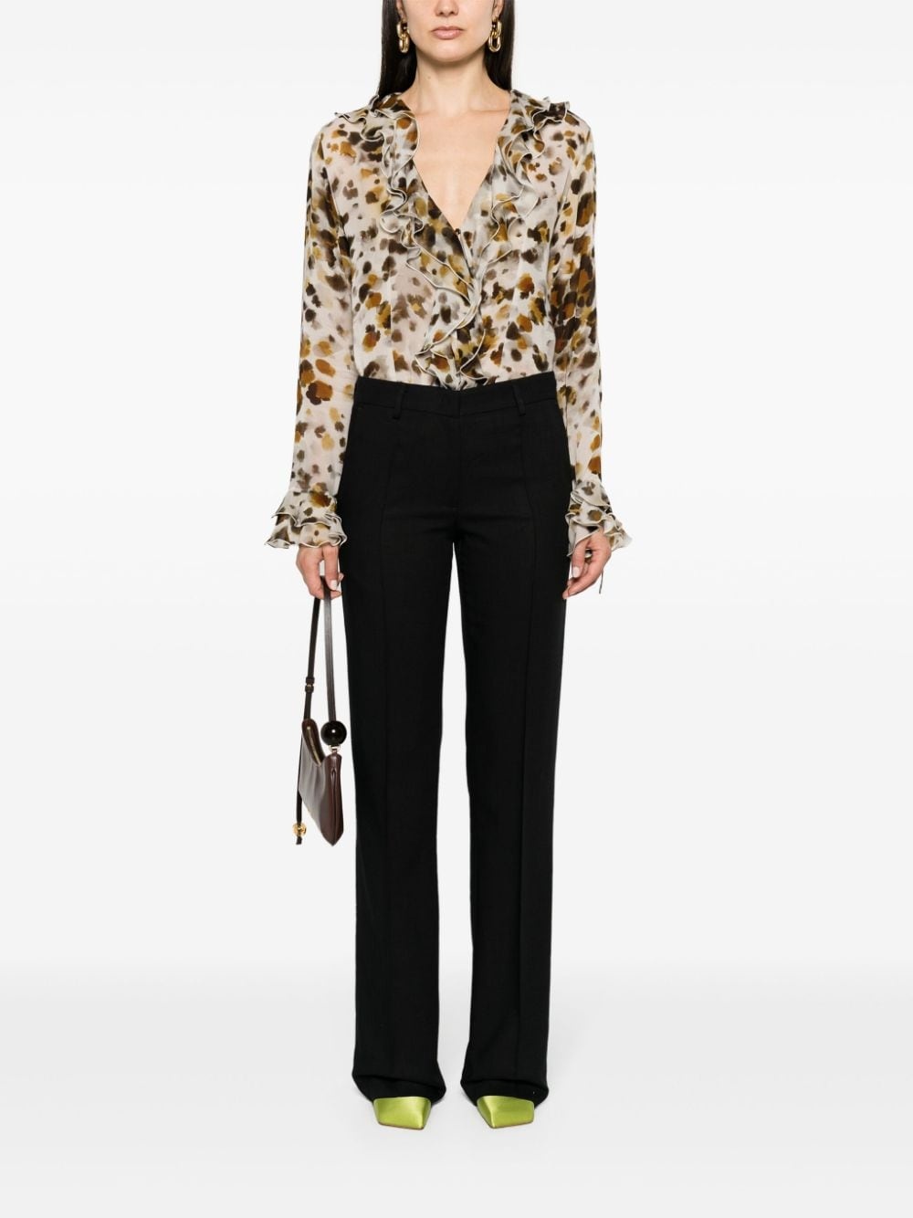 abstract-print chiffon blouse - 2