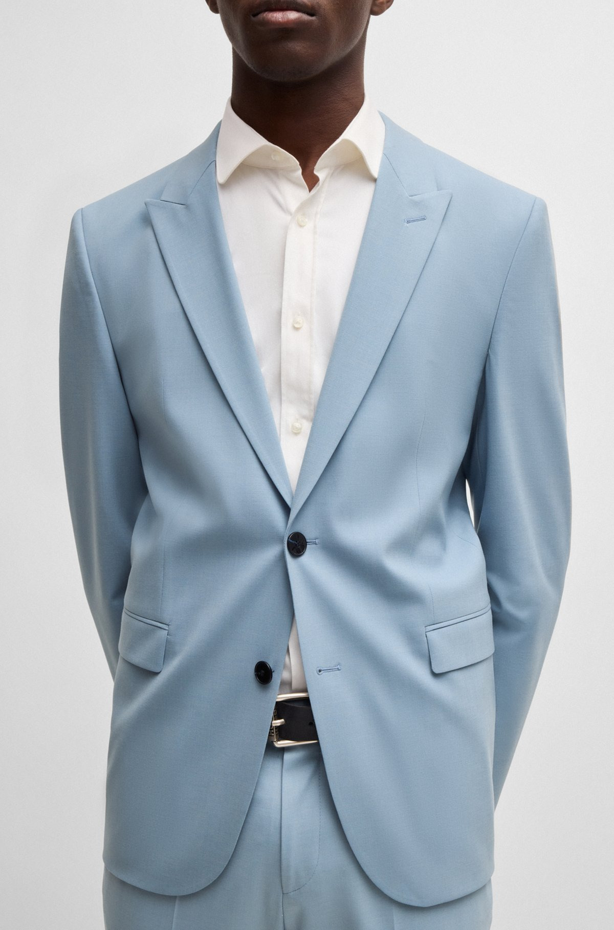 EXTRA-SLIM-FIT BLAZER IN WOOL-BLEND POPLIN - 6