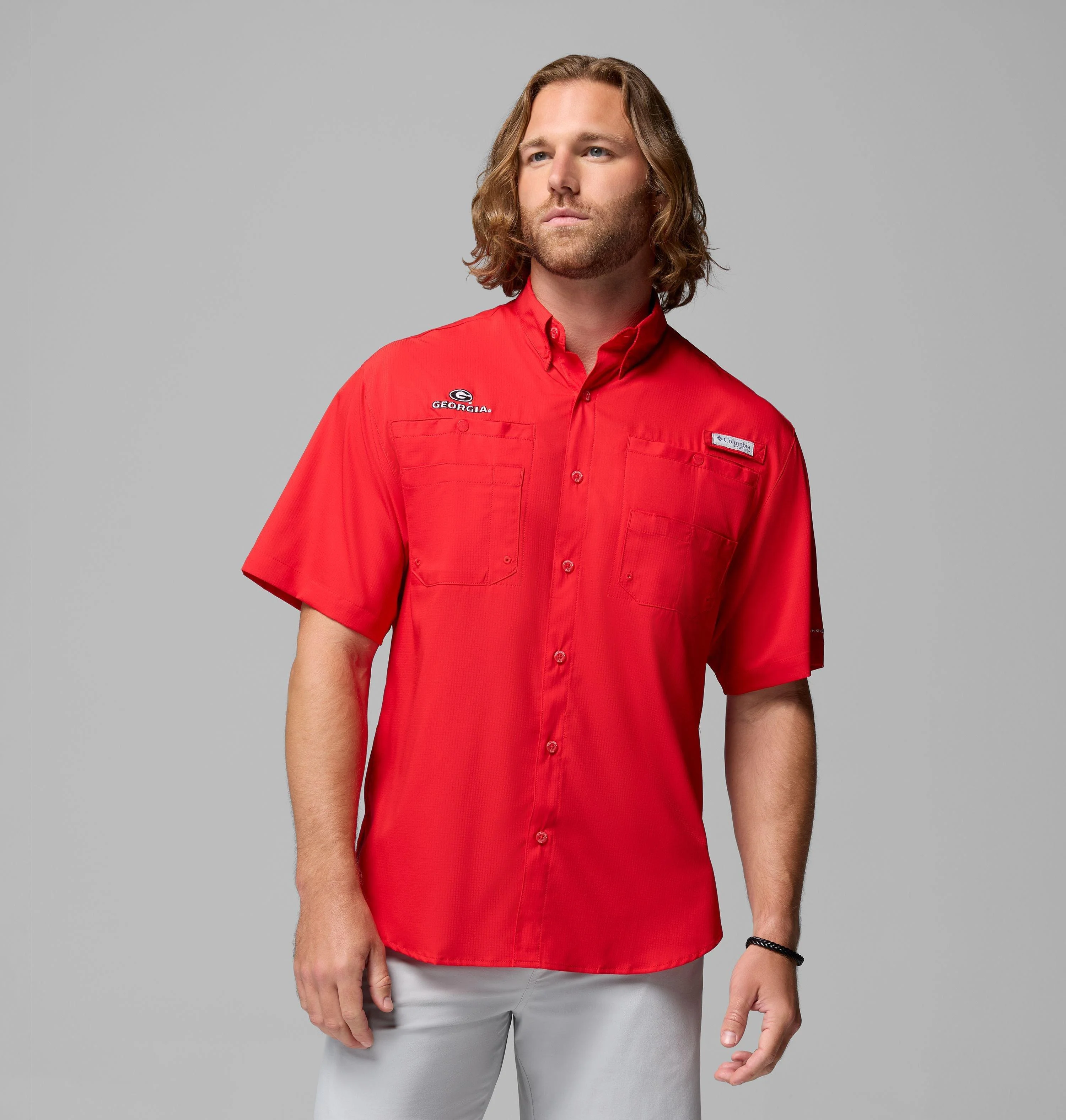 Men's Collegiate PFG Tamiami Short Sleeve Shirt - Georgia - 1