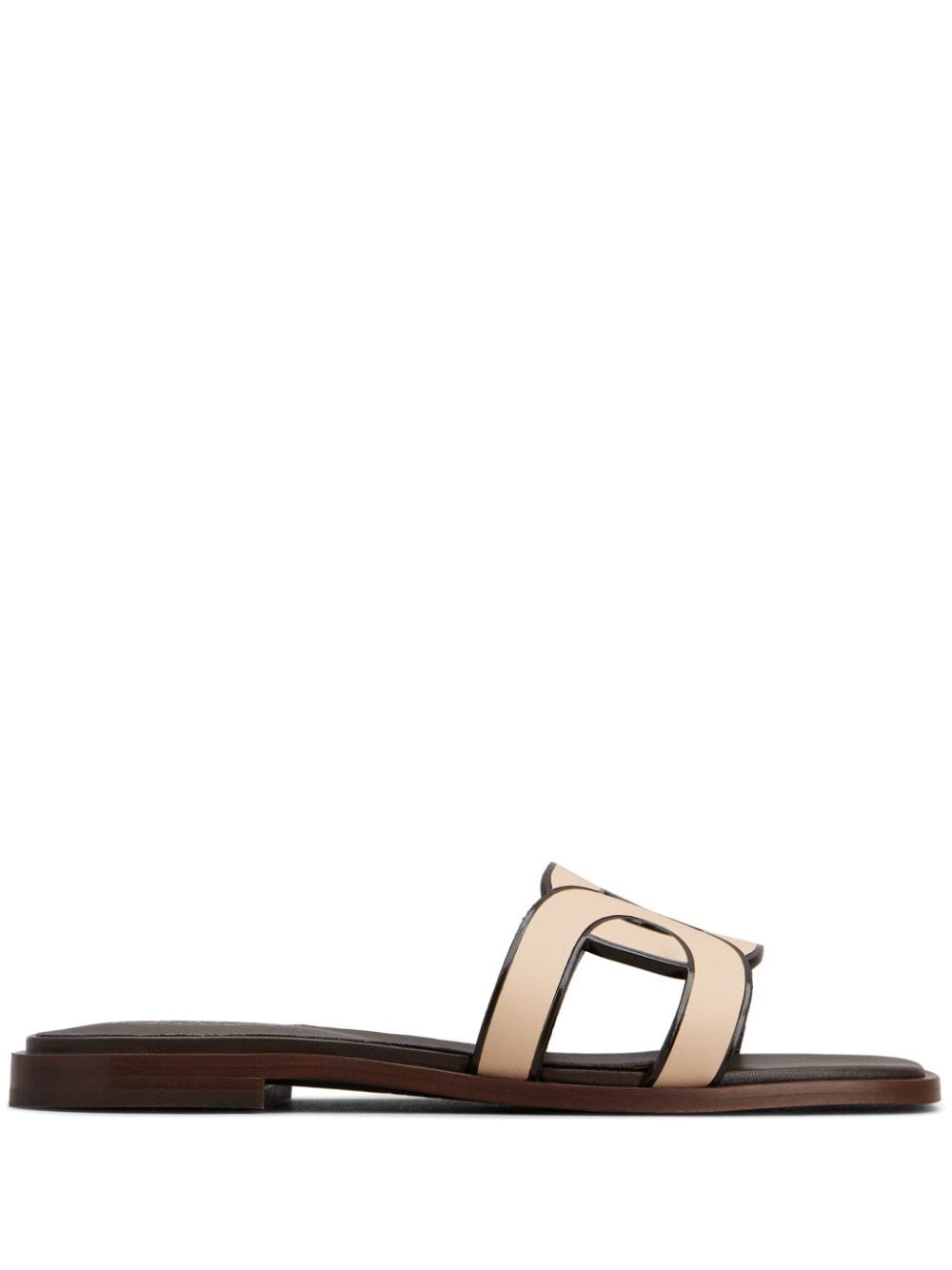 leather logo strap sandals - 1