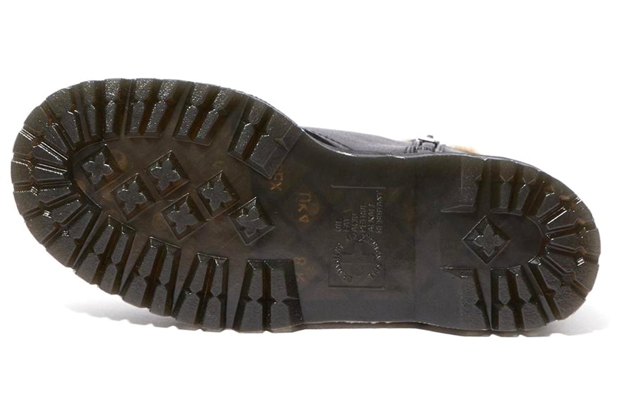 (WMNS) Dr. Martens Jadon Faux Fur Lined Leather Platform Boots 'Pisa - Black' 25637001 - 4