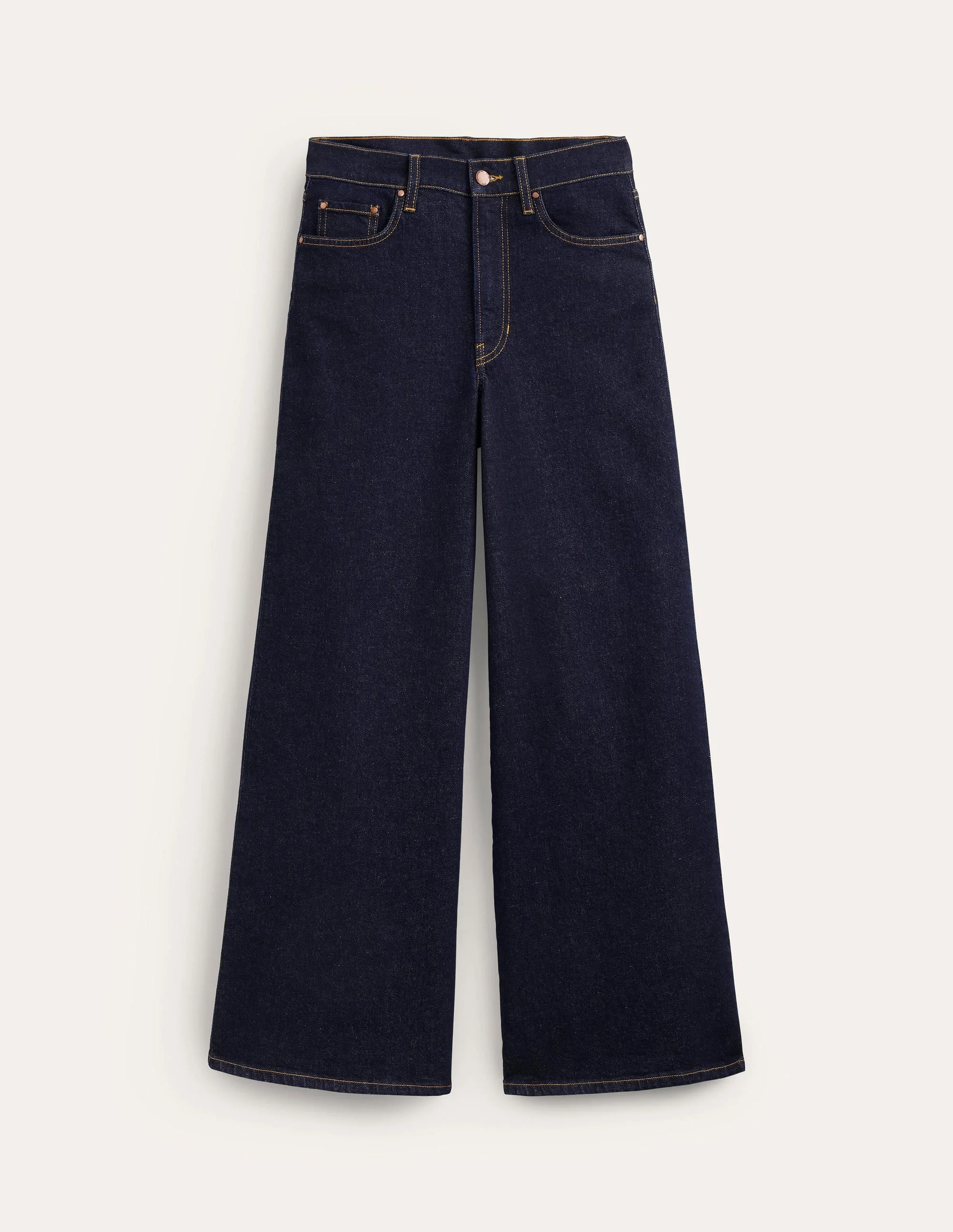 High Rise Wide Leg Jeans-Indigo Rinse - 1